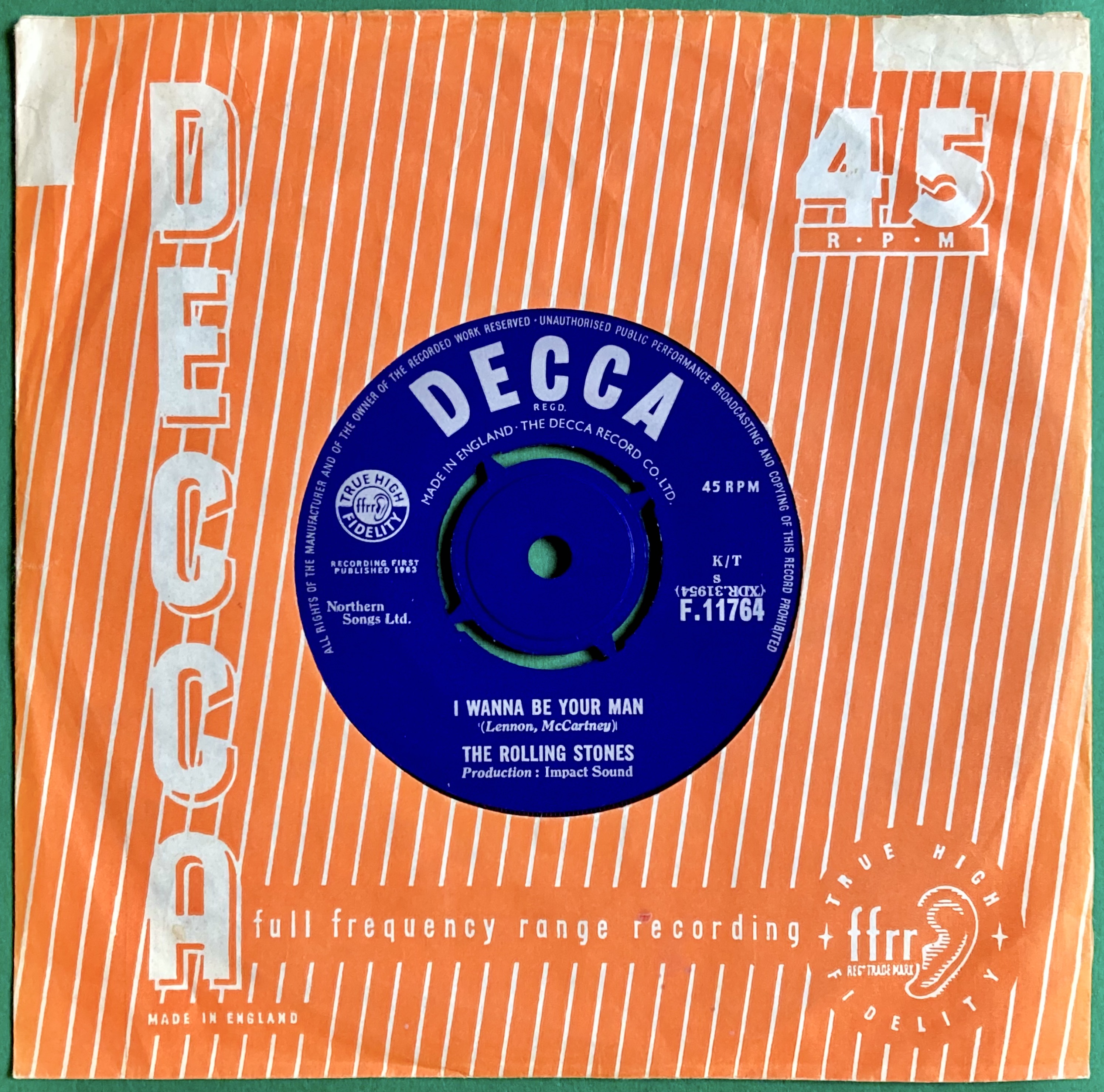 ROLLING STONES - I wanna be your man UK 45 1963