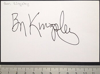 BEN KINGSLEY - Real autograph on paper