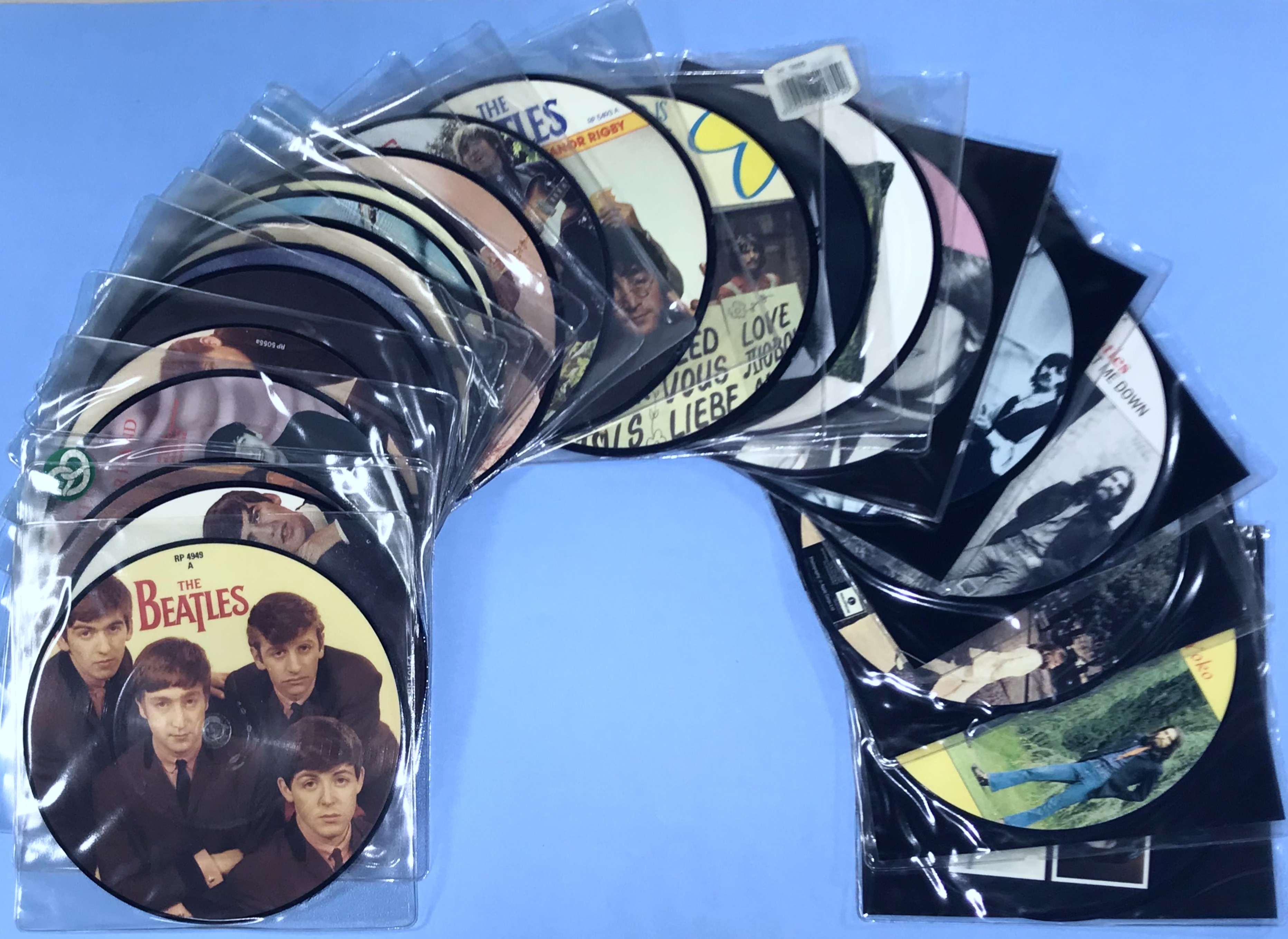 BEATLES - 20th Anniversary 22 UK Bildsinglar Komplett set 1982-1990