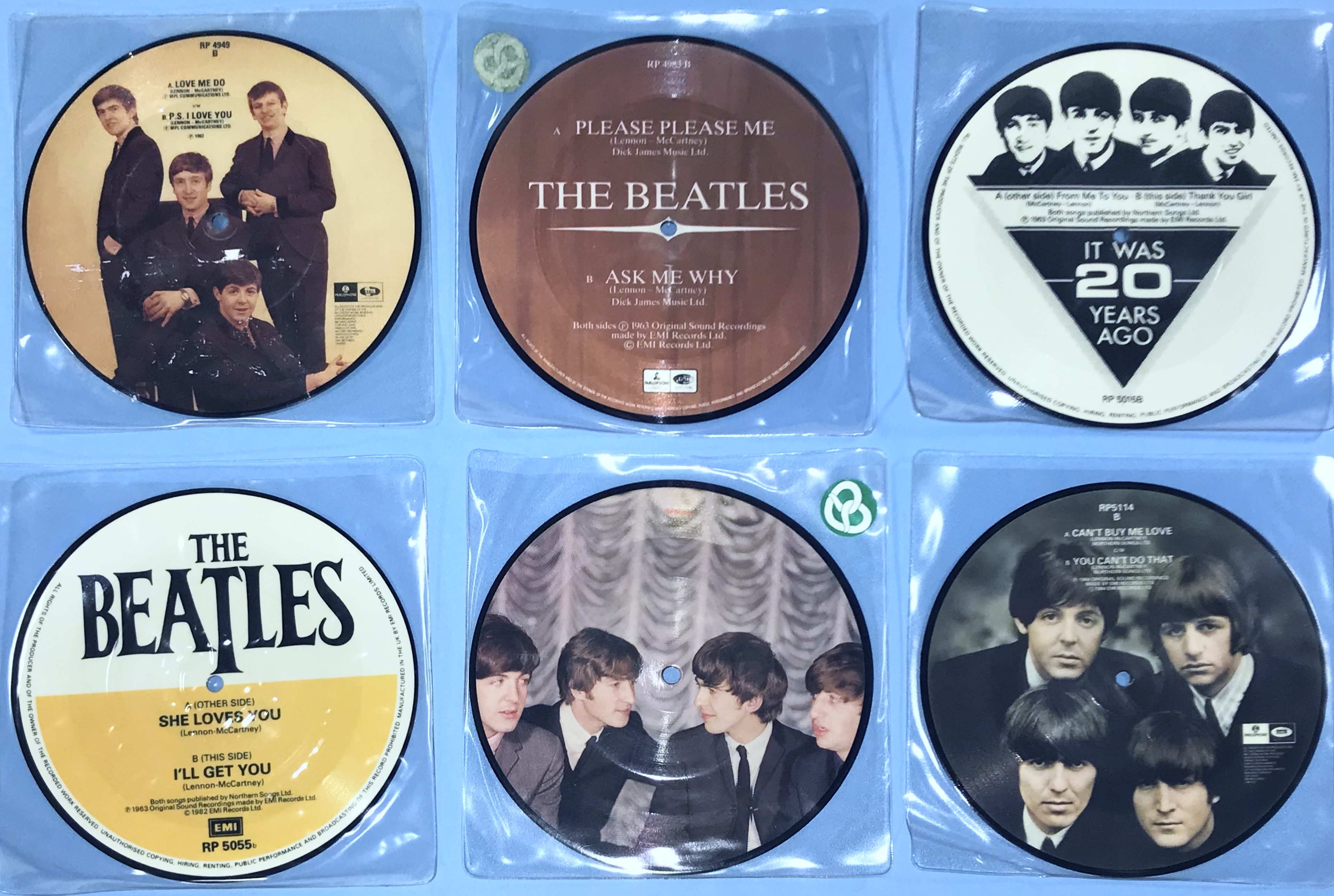 BEATLES - 20th Anniversary 22 UK Bildsinglar Komplett set 1982-1990 - 3