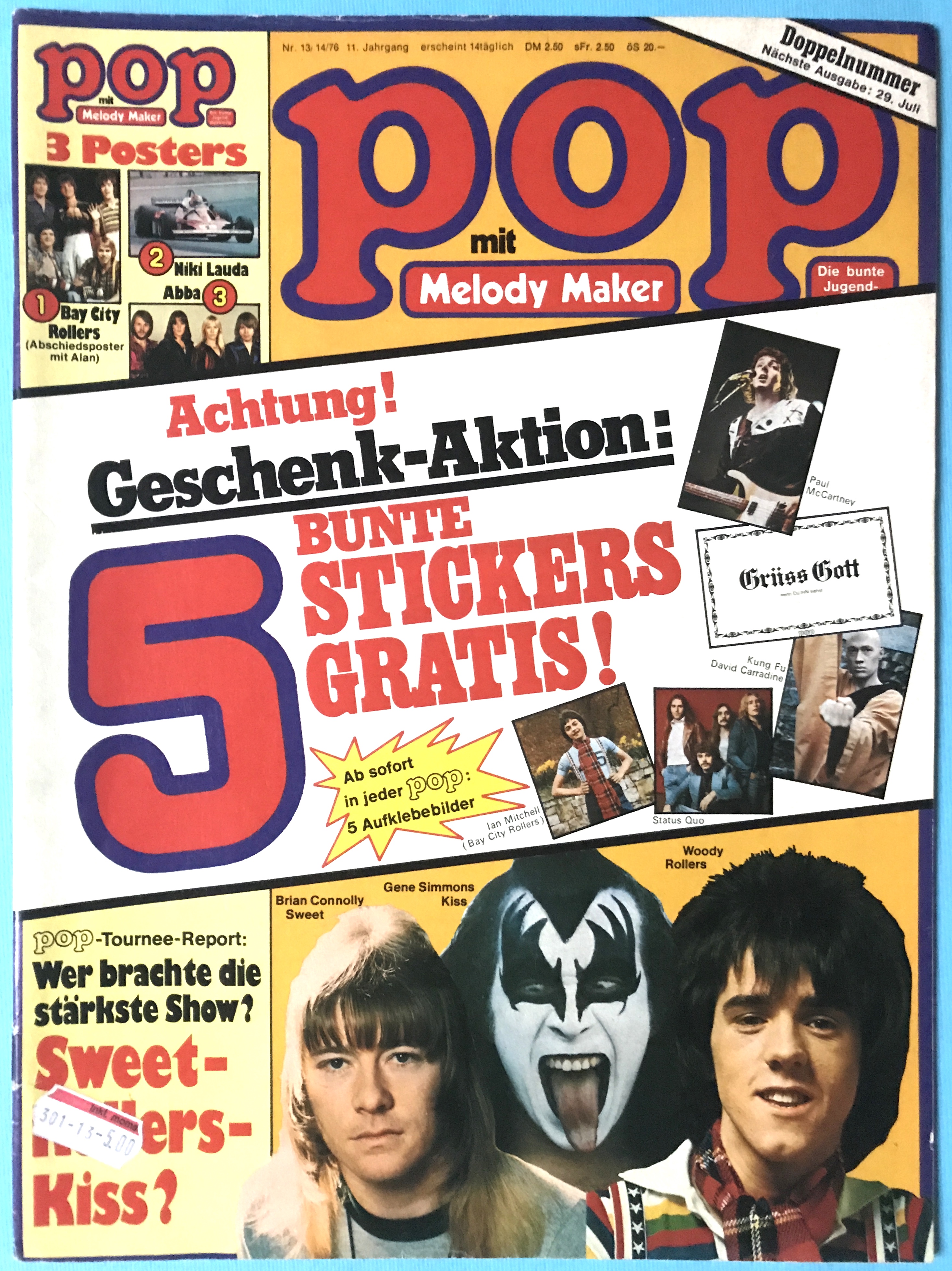 POP - Nr 13/14 1976 KISS/Gene / SWEET Brian omslag