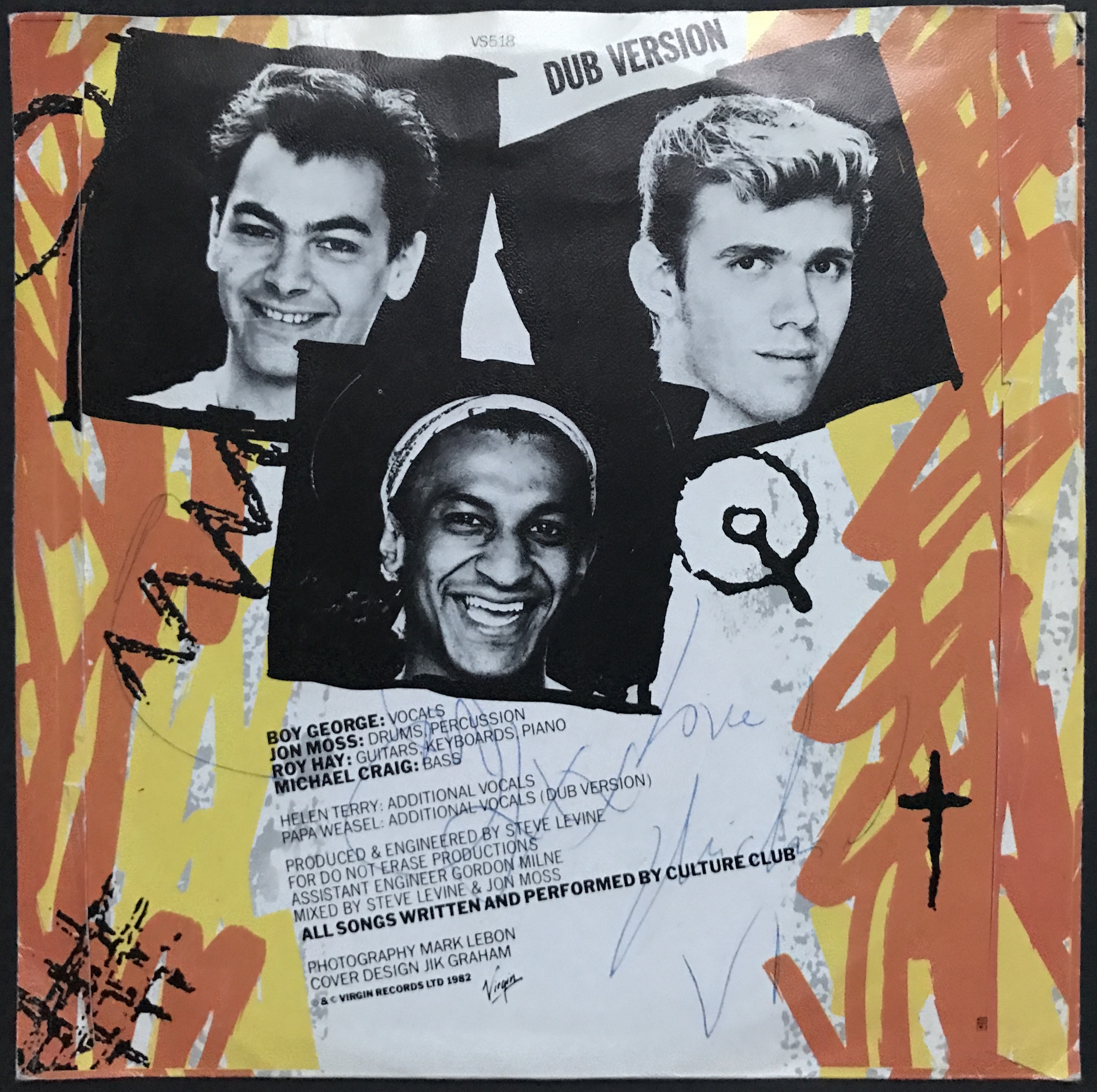 CULTURE CLUB - Do you really want to hurt me SIGNED Swe-orig 7" 1982 - 3