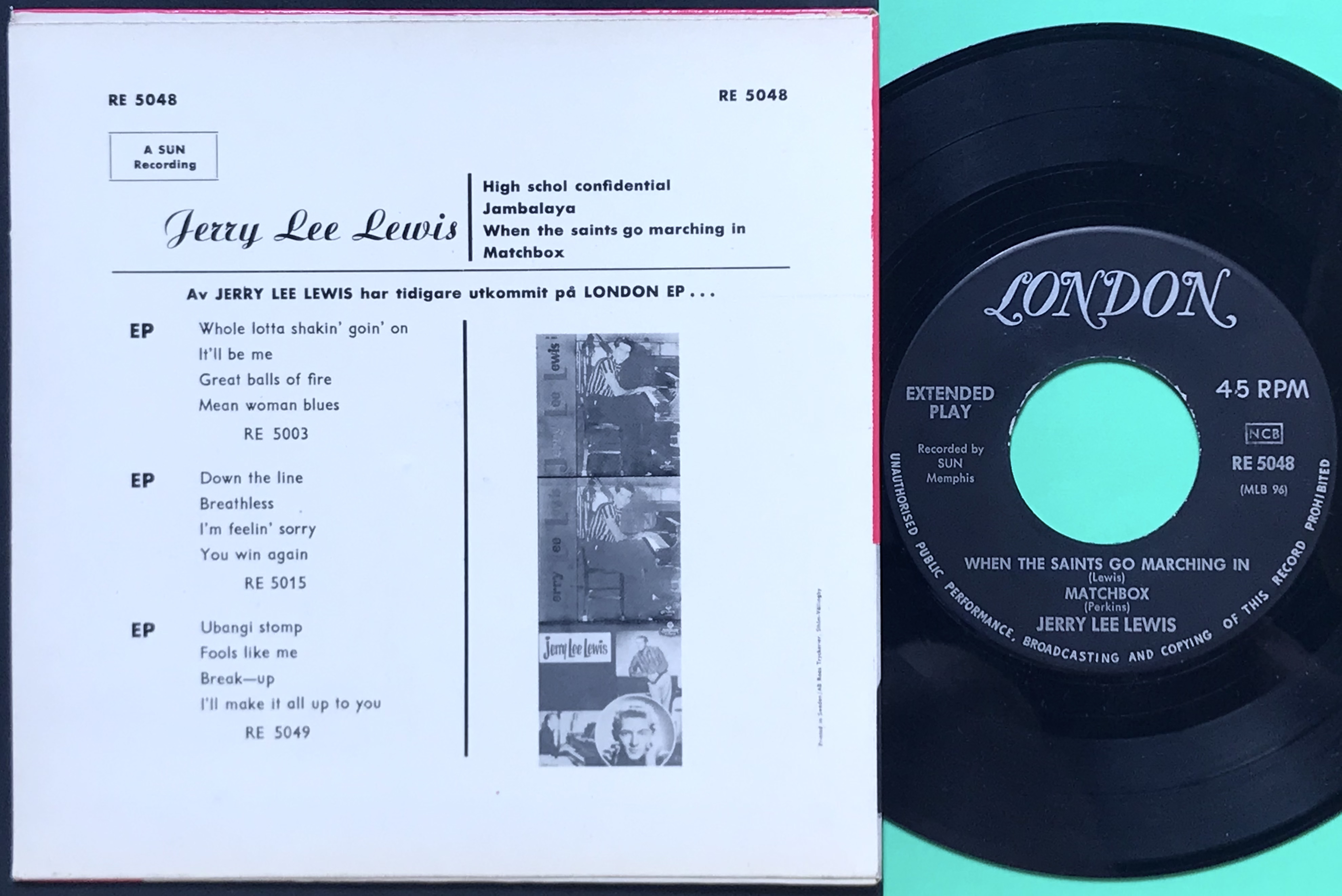 JERRY LEE LEWIS - High school confidential +3 Swe EP - 2