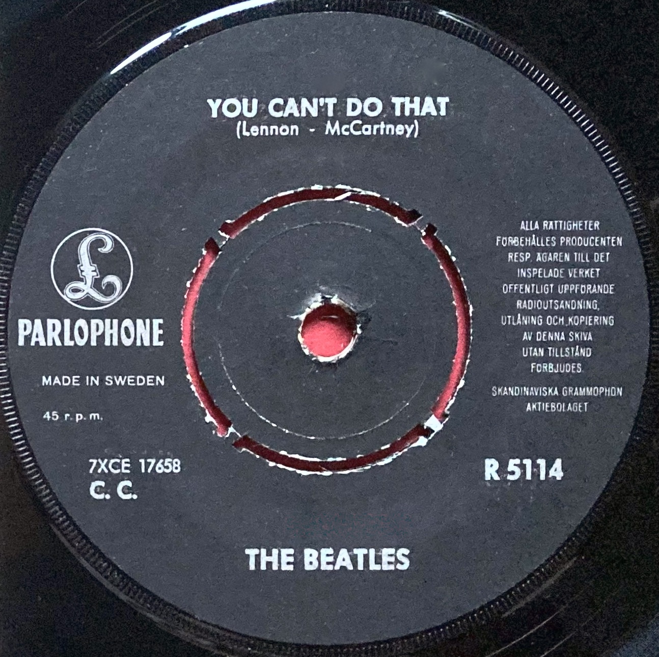 BEATLES - Can´t buy me love 7" Orange Swe PS 1964 - 4