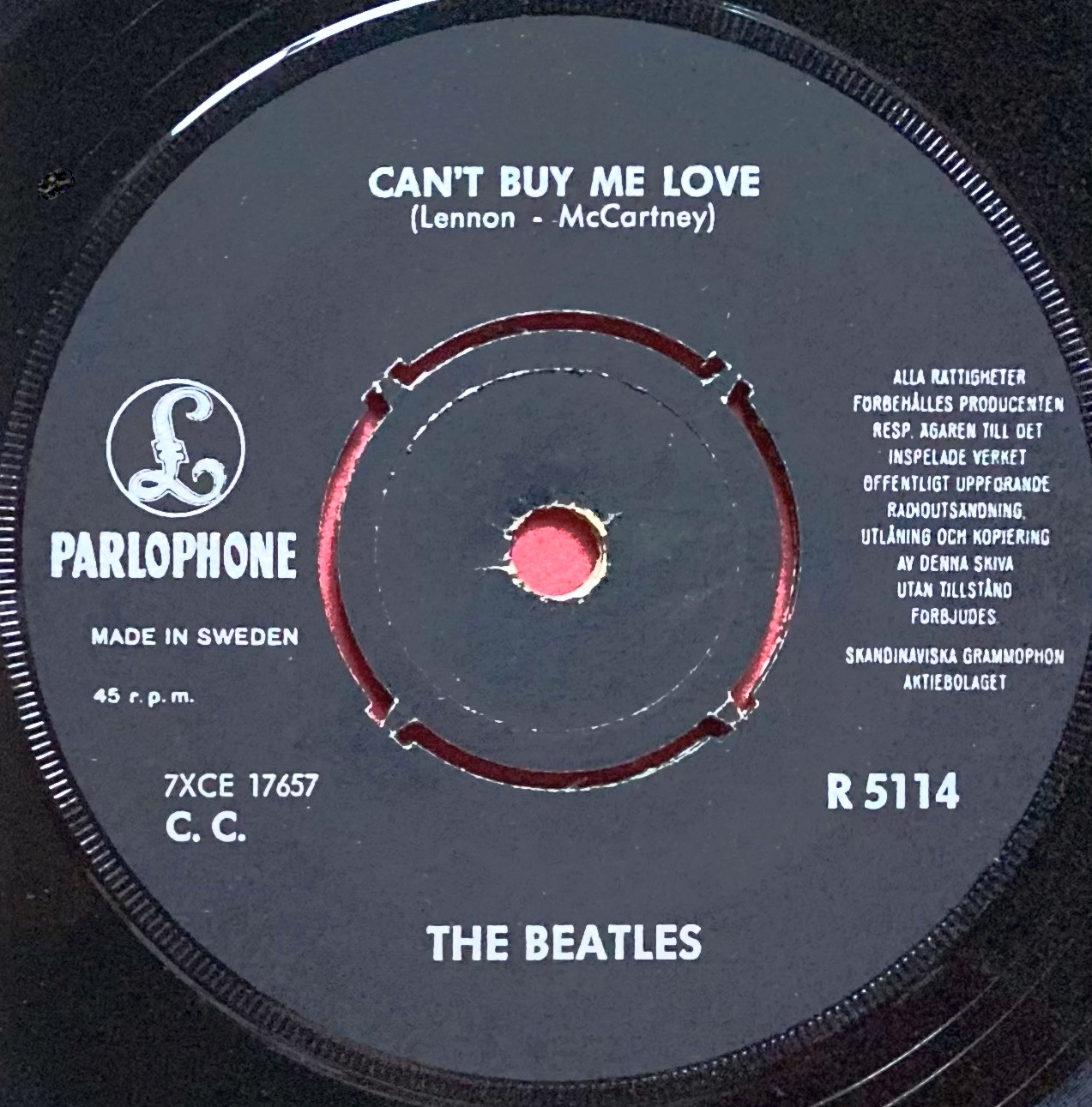 BEATLES - Can´t buy me love 7" Orange Swe PS 1964 - 3