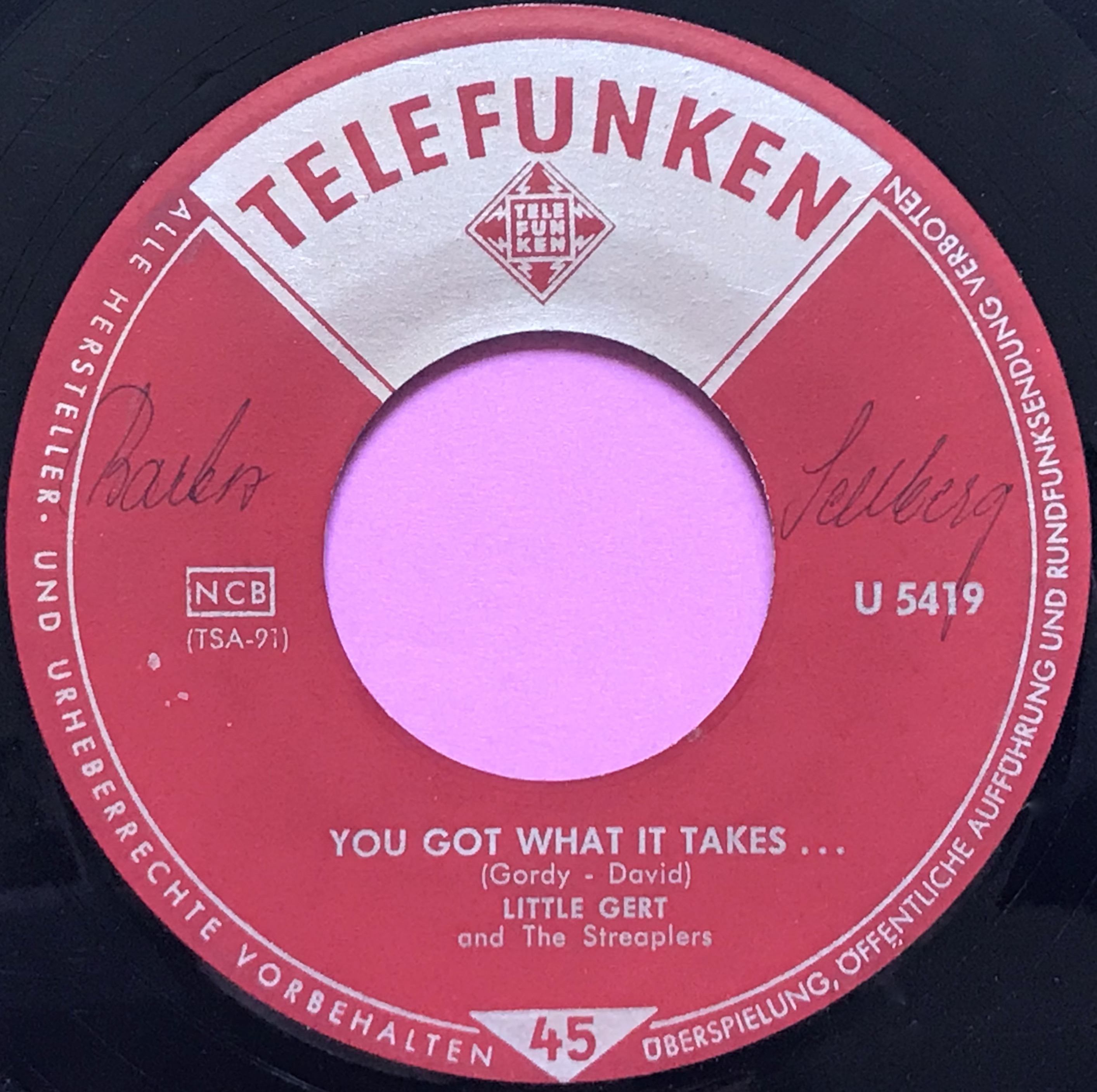 LITTLE GERT and the STREAPLERS - You got what it takes 45 1961
