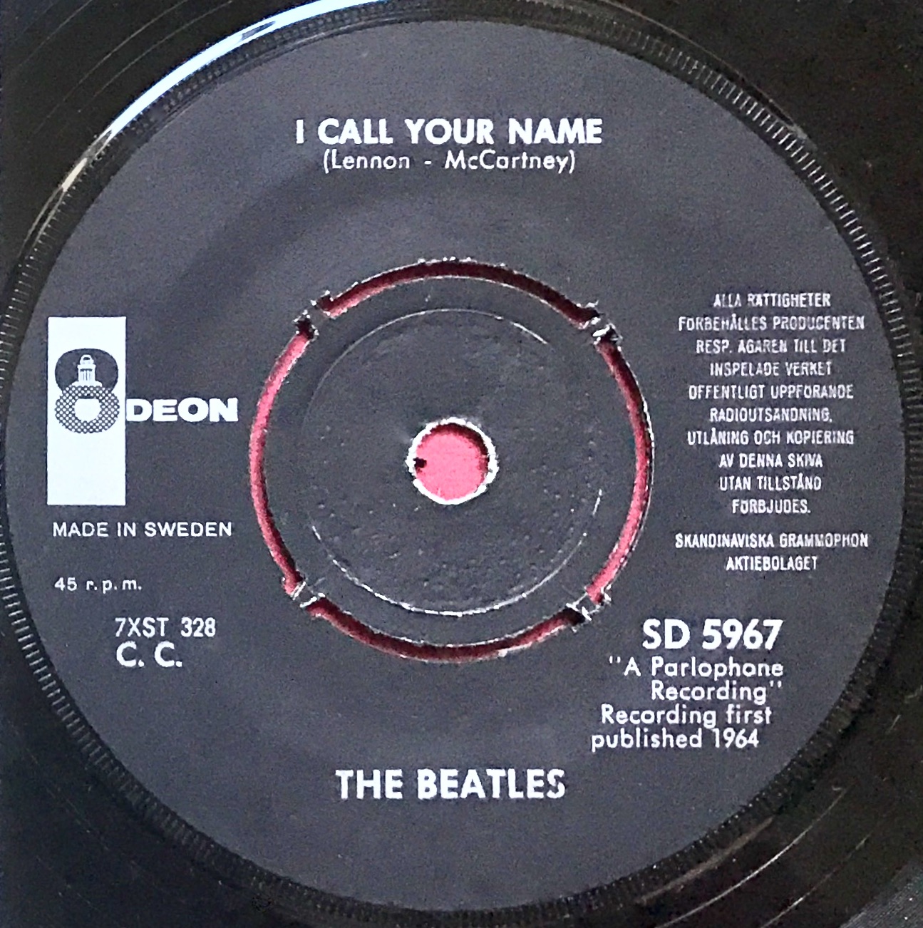 BEATLES - Long tall Sally 7" Maroon Swe PS 1964 - 4