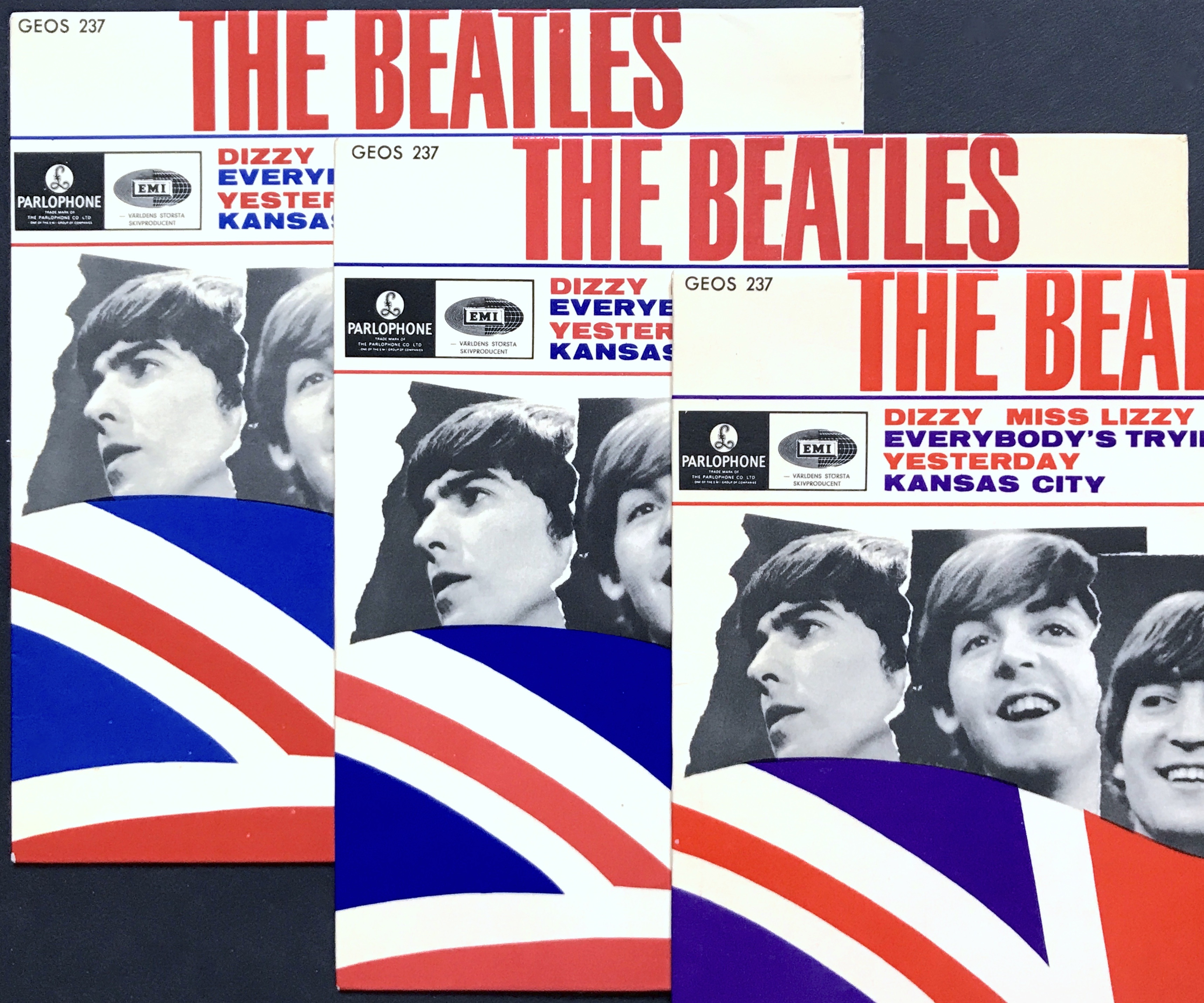 BEATLES - Dizzy miss Lizzy +3 English cred. Swe EP 1965  - 5