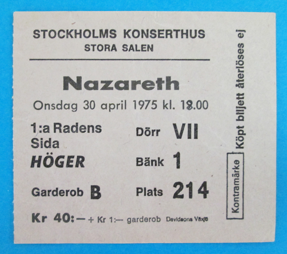 NAZARETH - Stockholm 1975