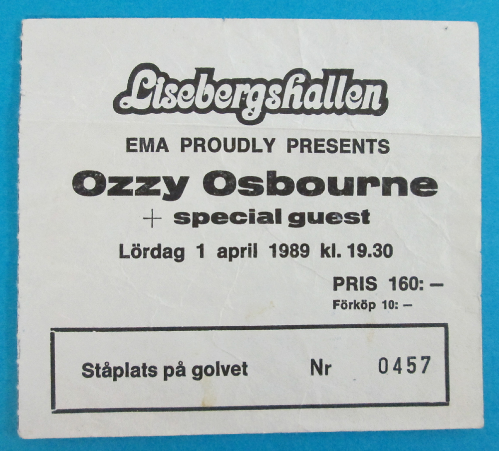 OZZY OBOURNE - Gothenburg 1989