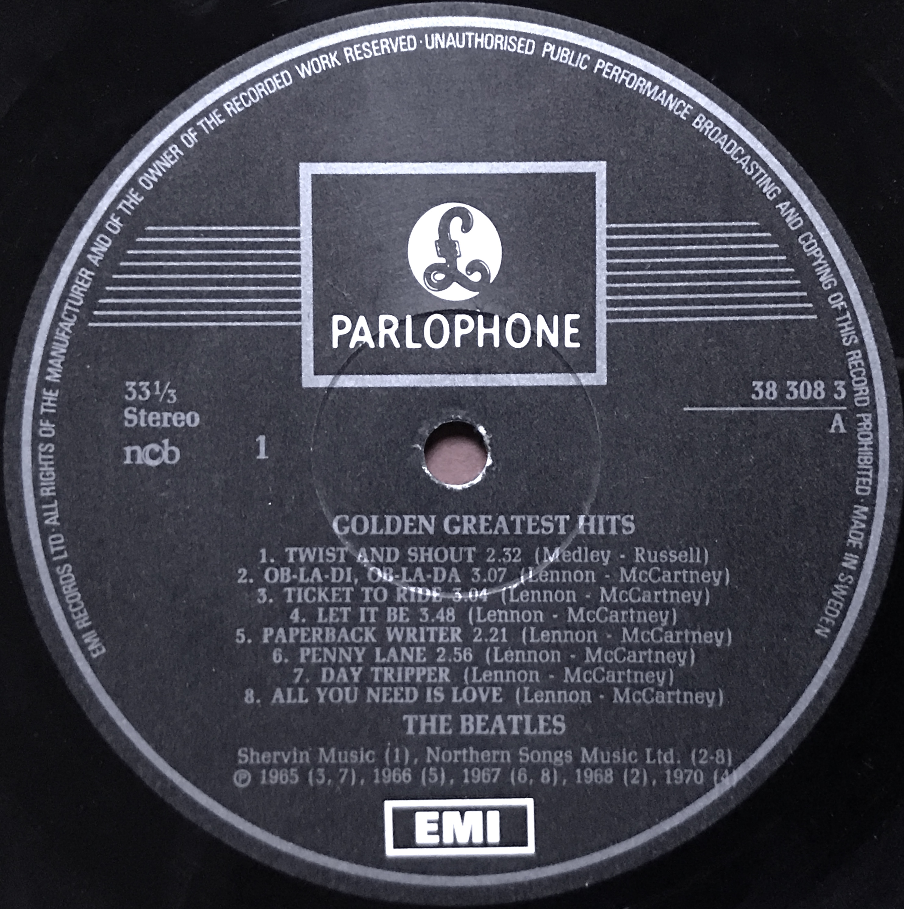 BEATLES - Golden Greatest Hits Swe ONLY KLUBB-utgåva LP 1979 - 4