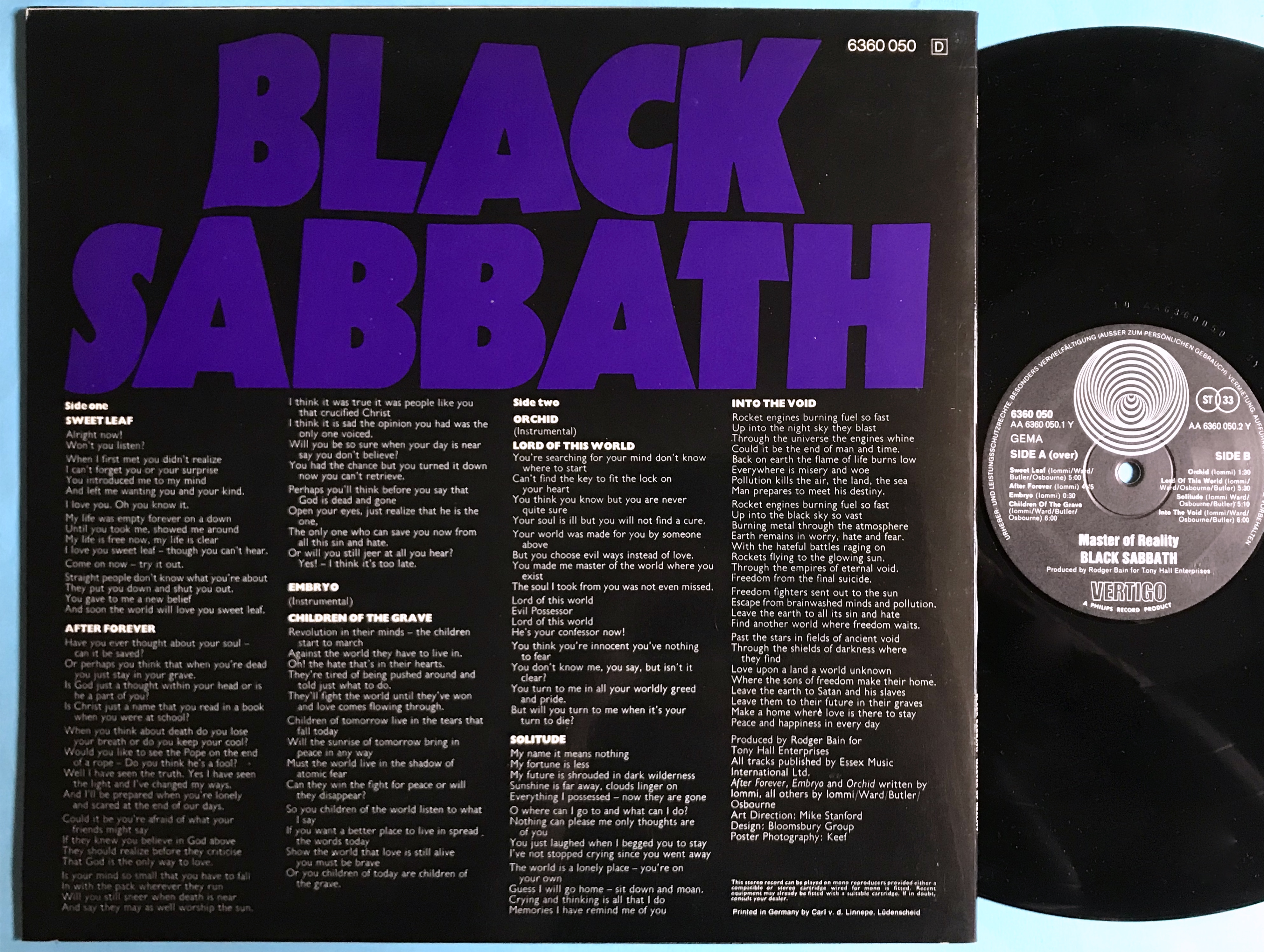 BLACK SABBATH - Master of reality Ger-orig LP + POSTER 1971