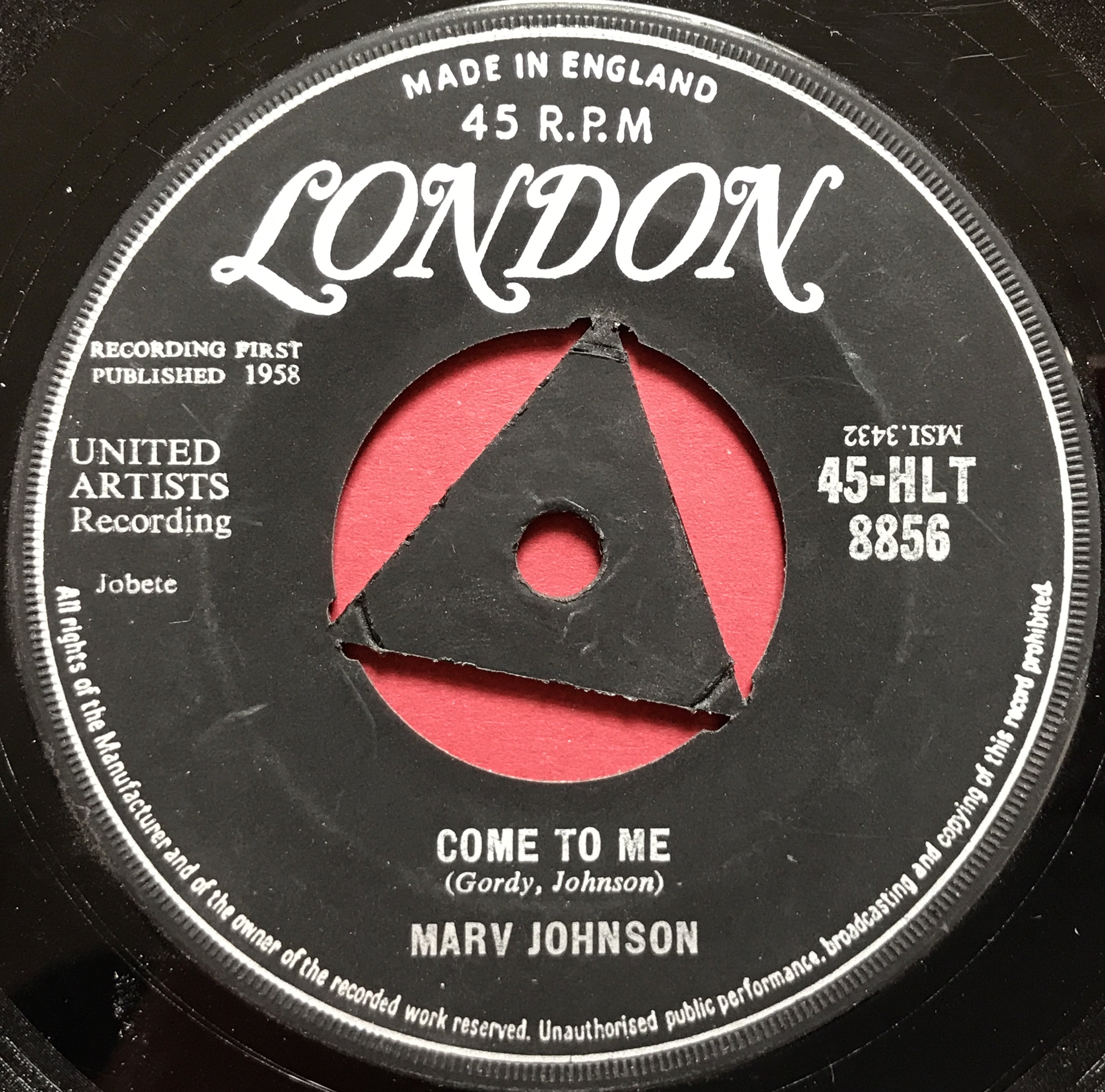 MARV JOHNSON - Come to me UK-orig London 7" 1958 - 3
