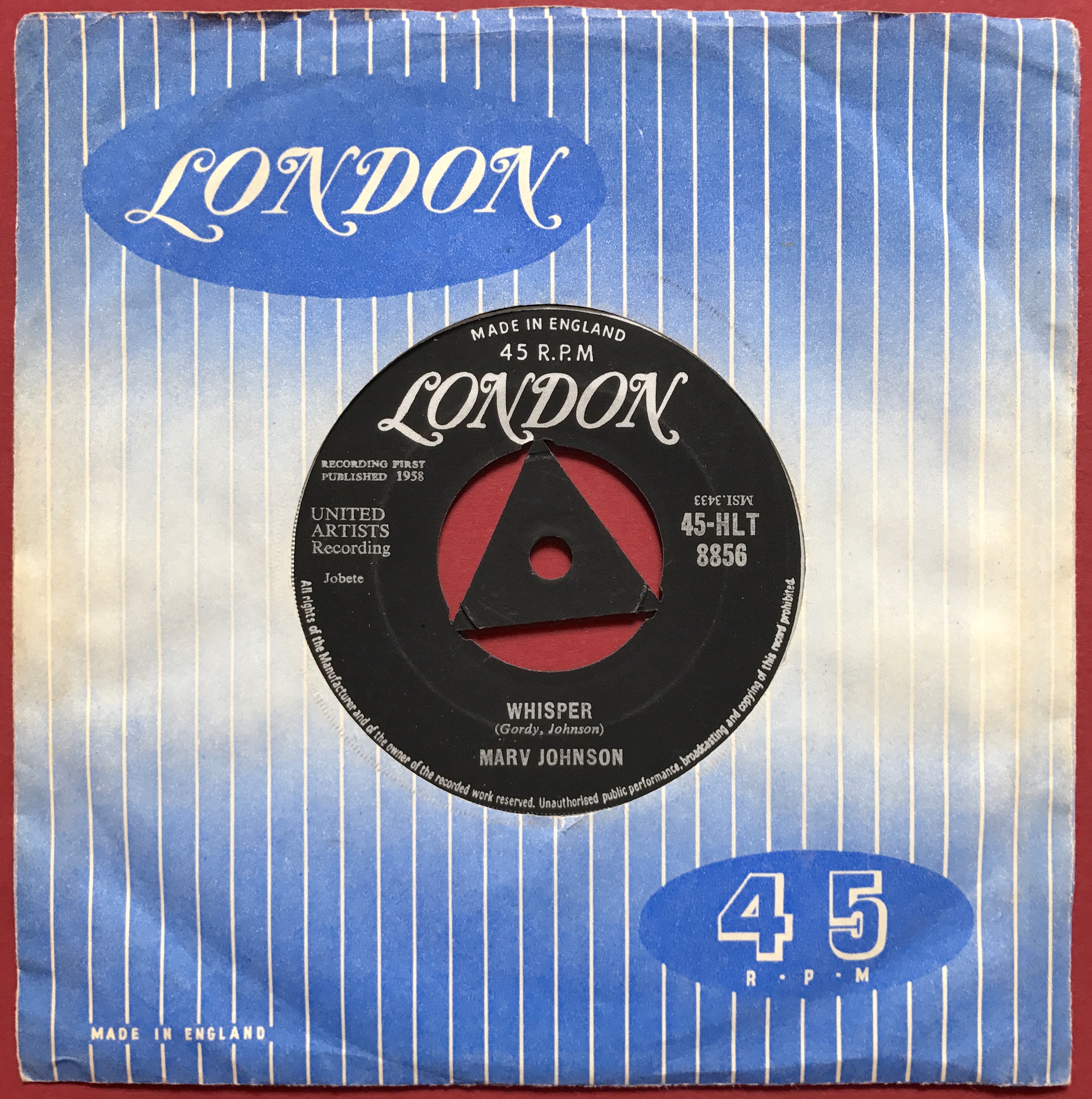 MARV JOHNSON - Come to me UK-orig London 7" 1958 - 2