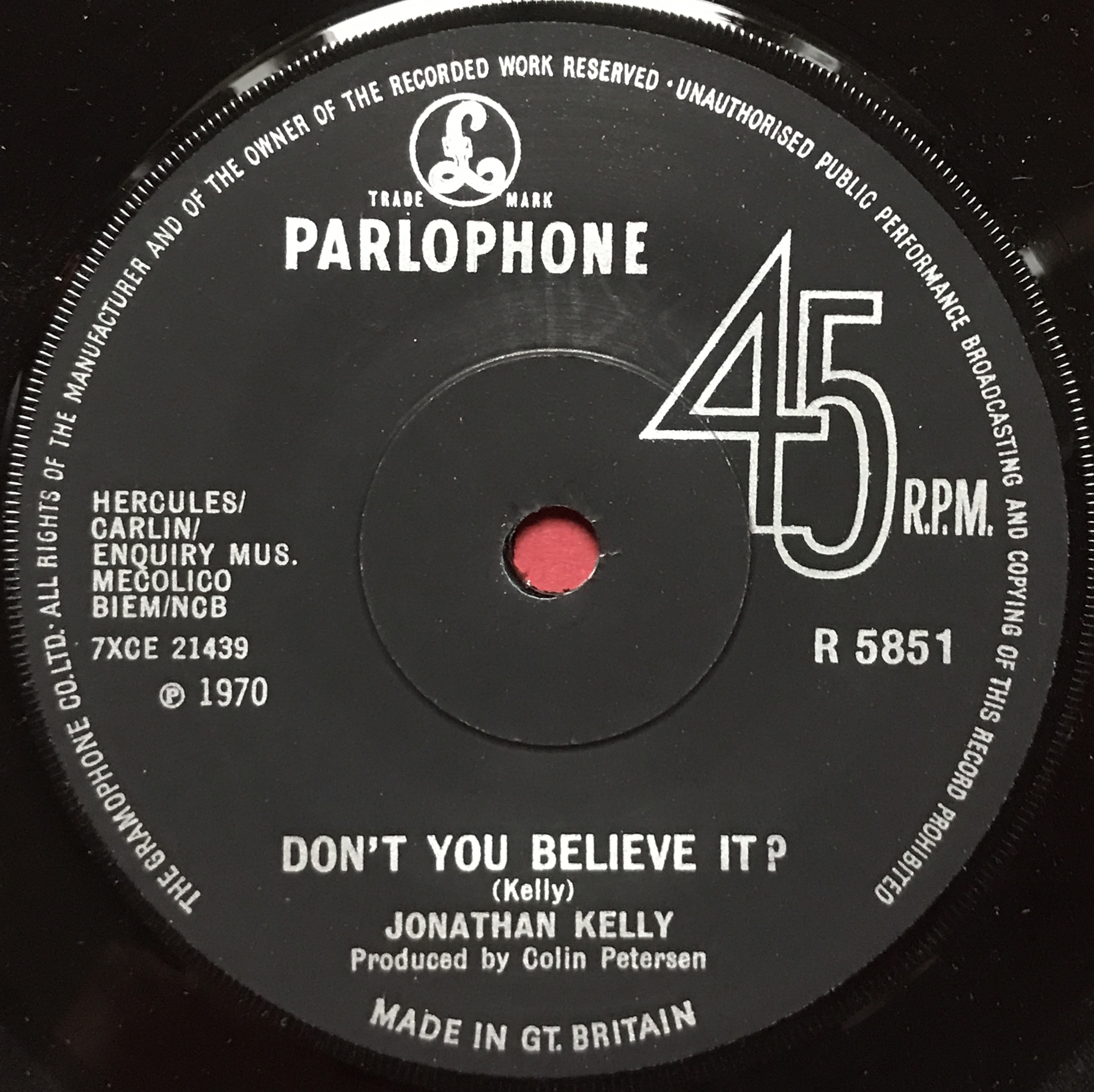 JONATHAN KELLY - Don´t you believe it? E. CLAPTON UK-orig 7" 1970 - 3