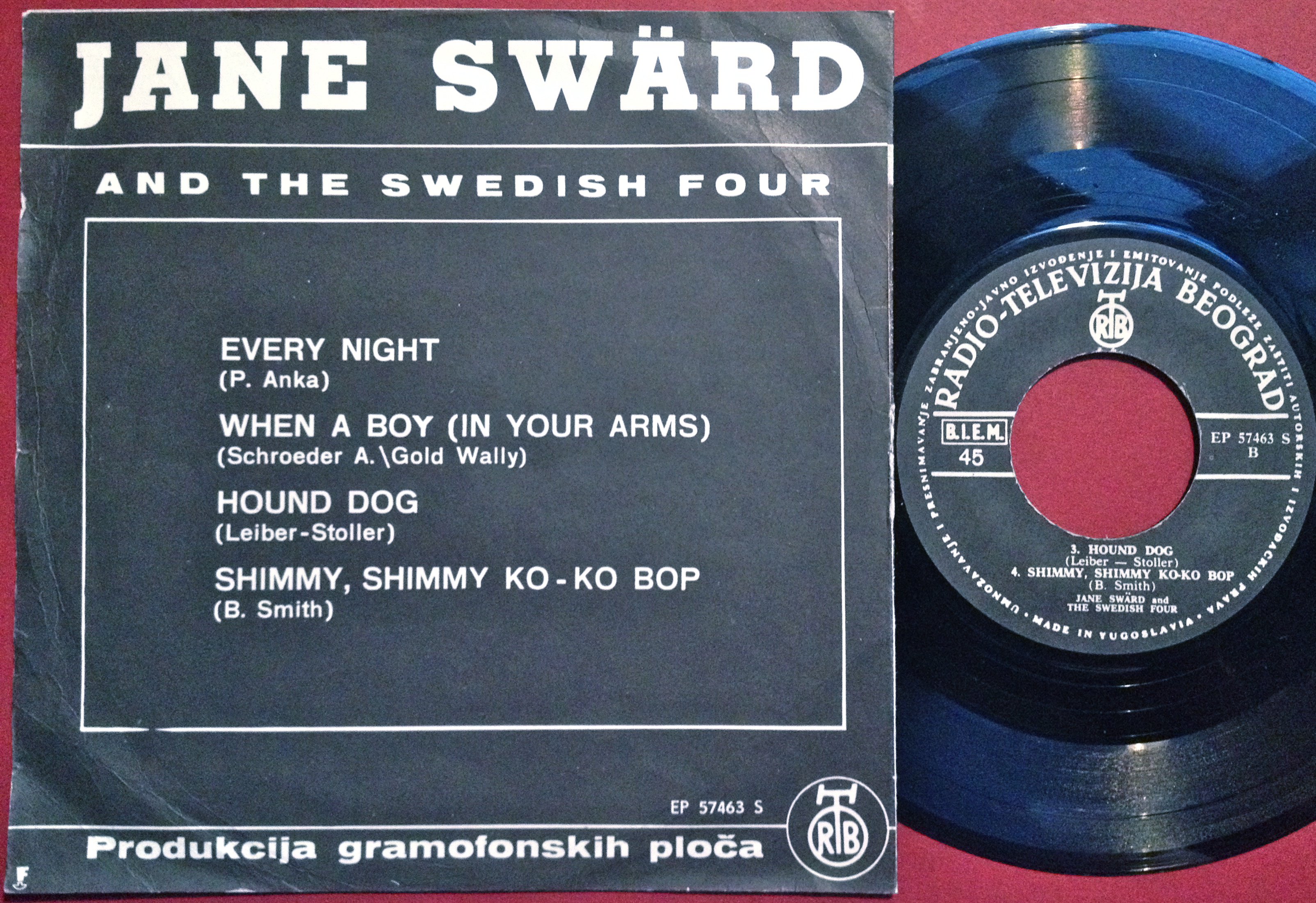 JANE SWÄRD & SWEDISH FOUR - Every night +3 EP Swe 1965 - 2