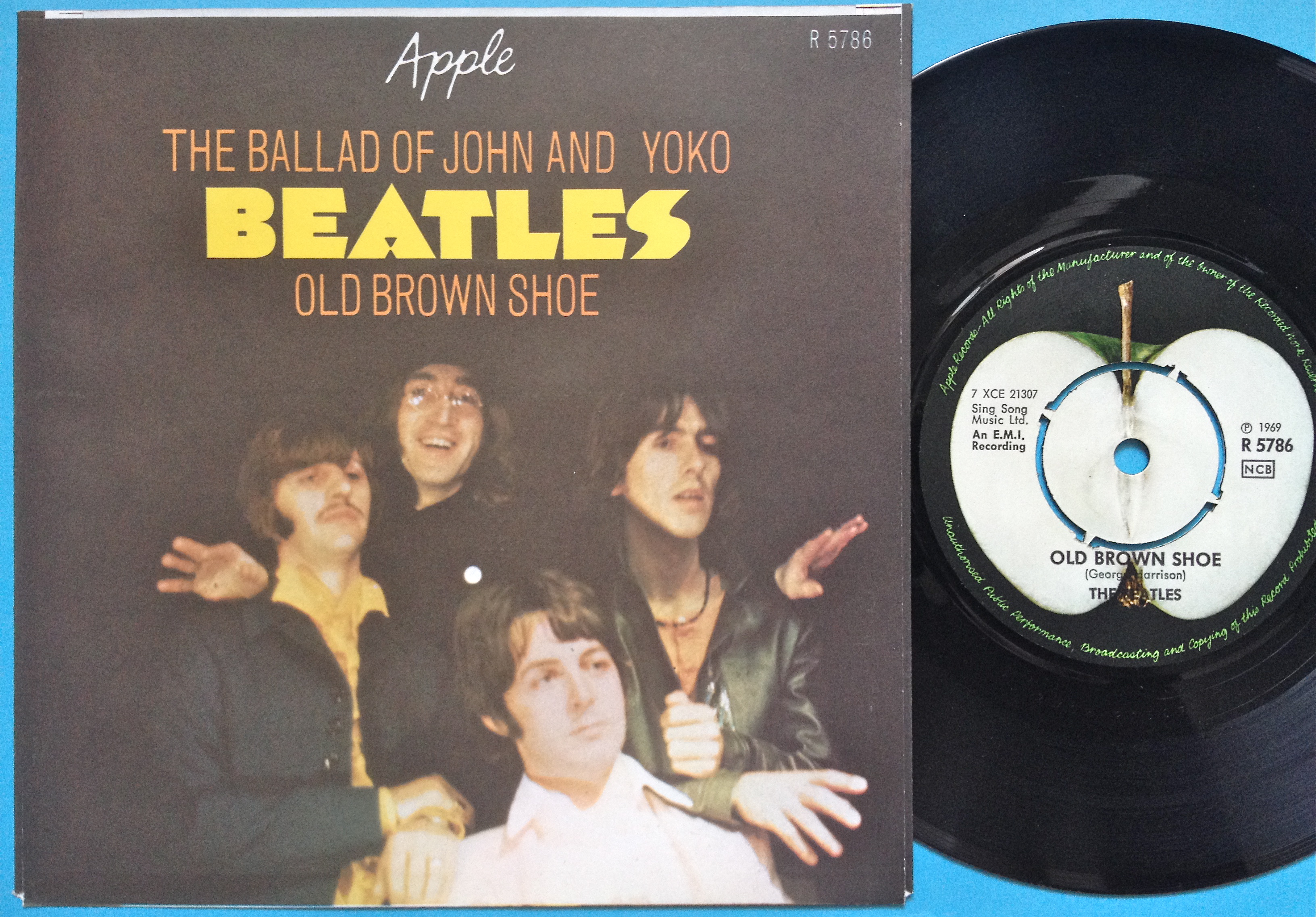 BEATLES - The ballad of John and Yoko 7" Swe 1969 PS M-! - 2