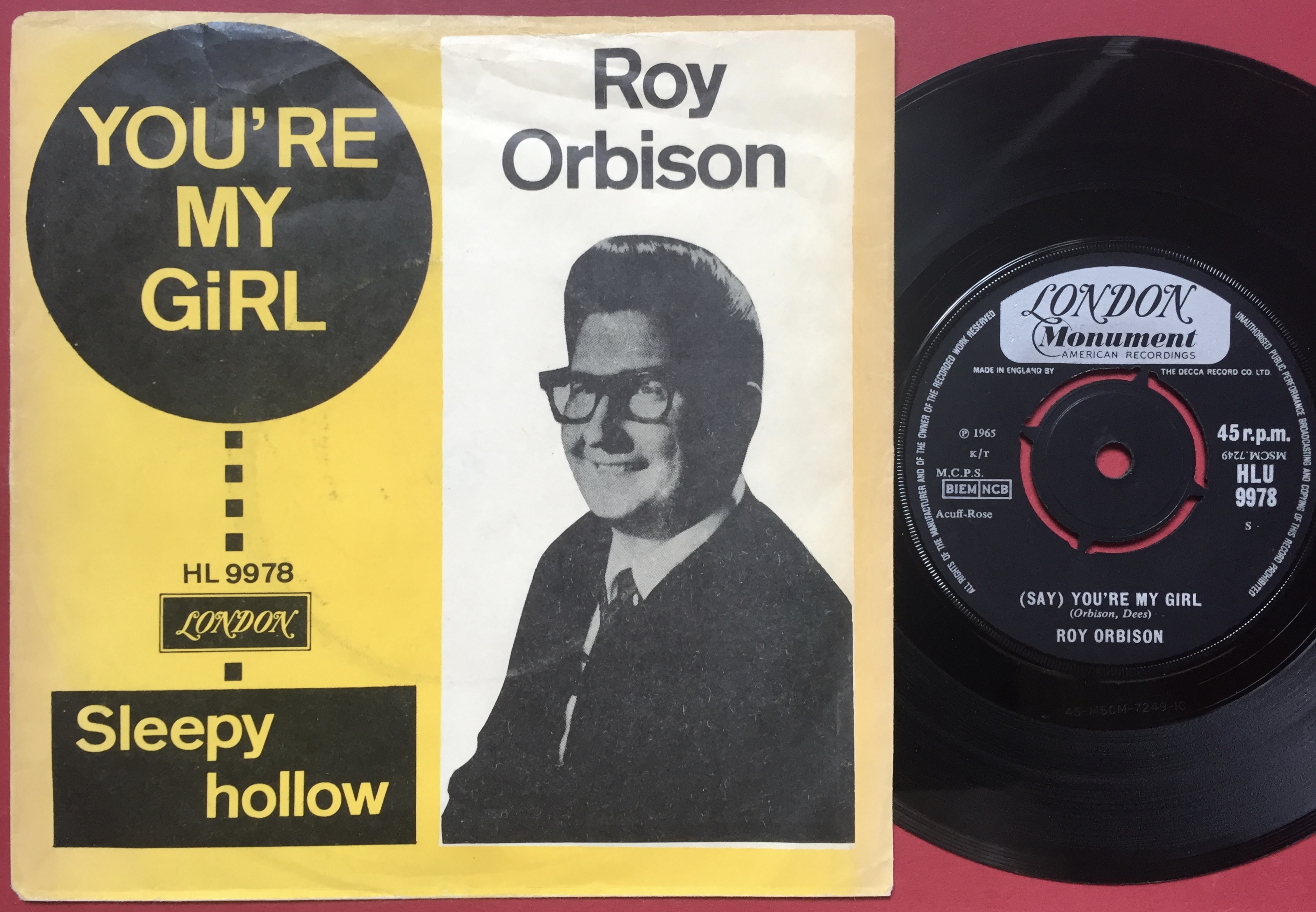 ROY ORBISON - You´re my girl Dansk PS 1965