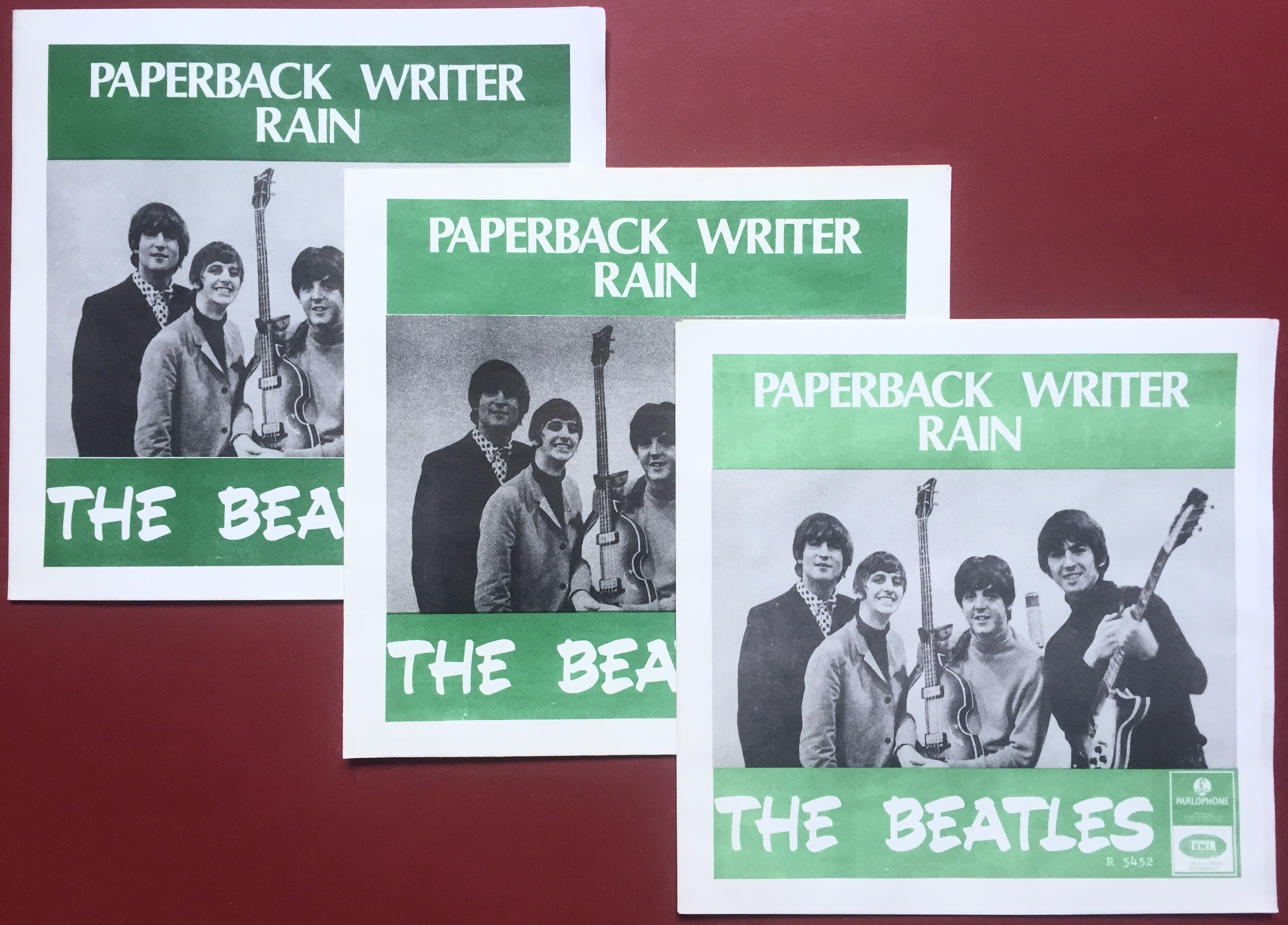 BEATLES - Paperback writer 7" Orange back Swe PS 1966 - 5