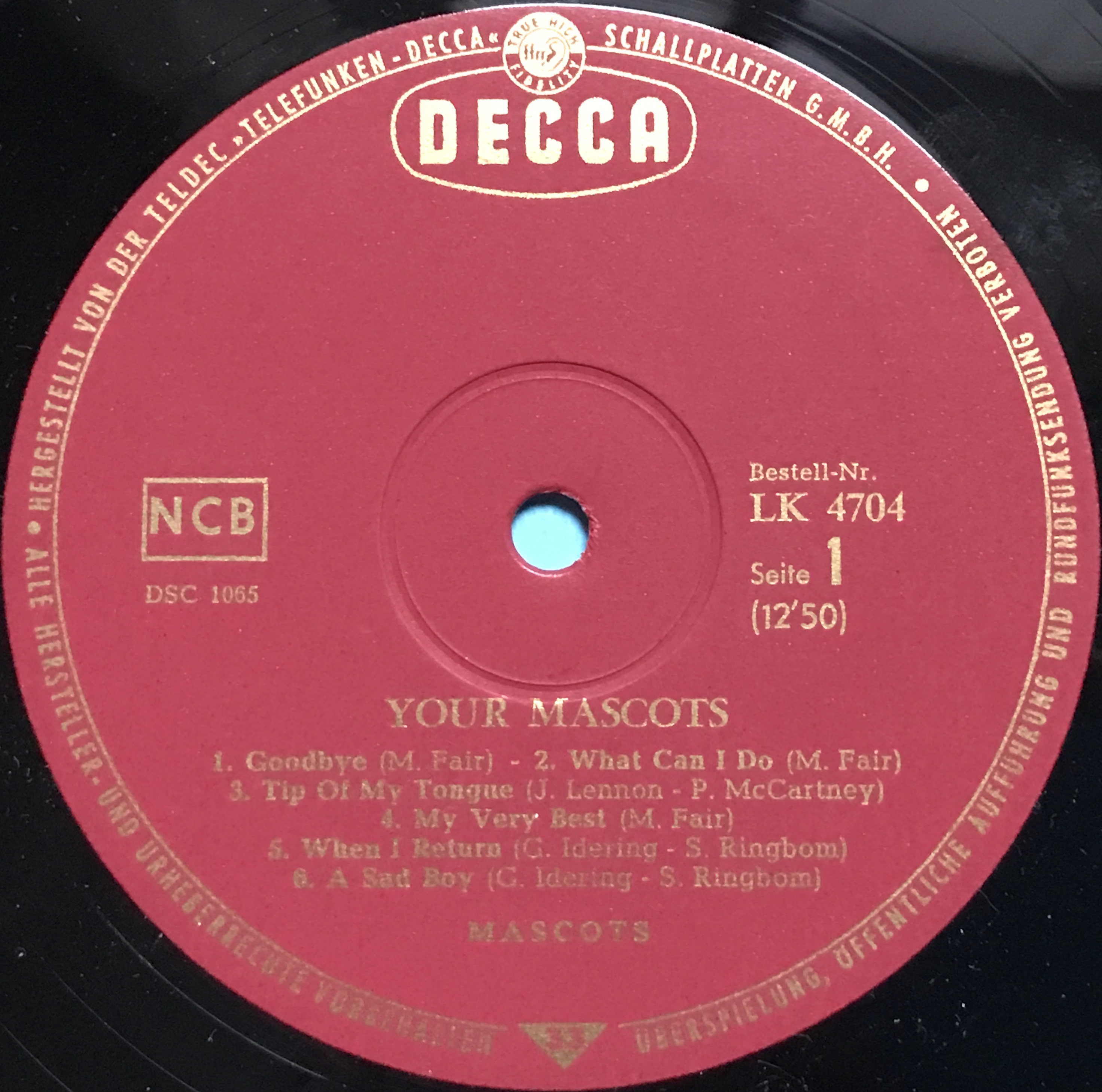 MASCOTS - Your Mascots Ger-orig LP 1965 - 3