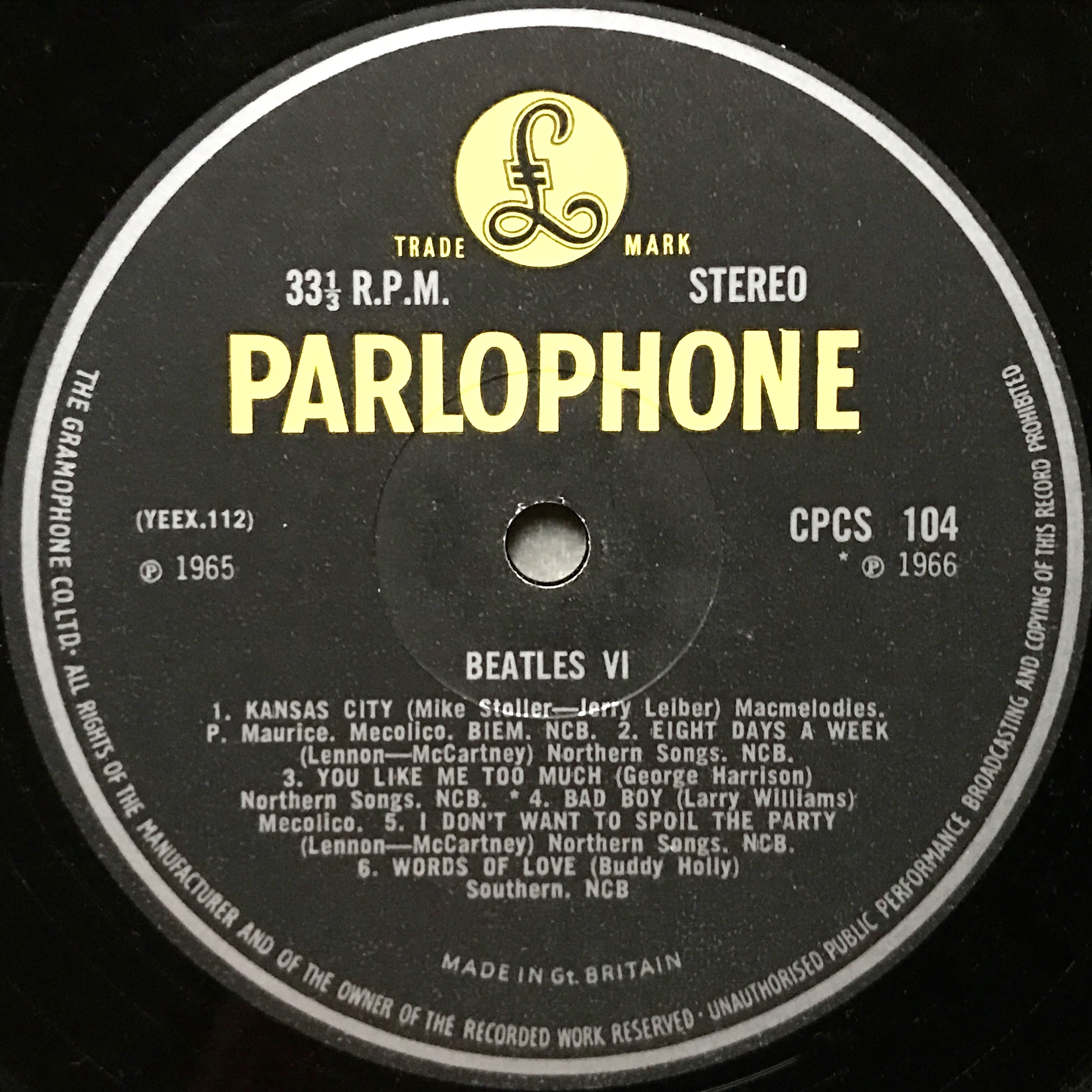 BEATLES - VI (6) UK-orig EXPORT LP 1966 - 3