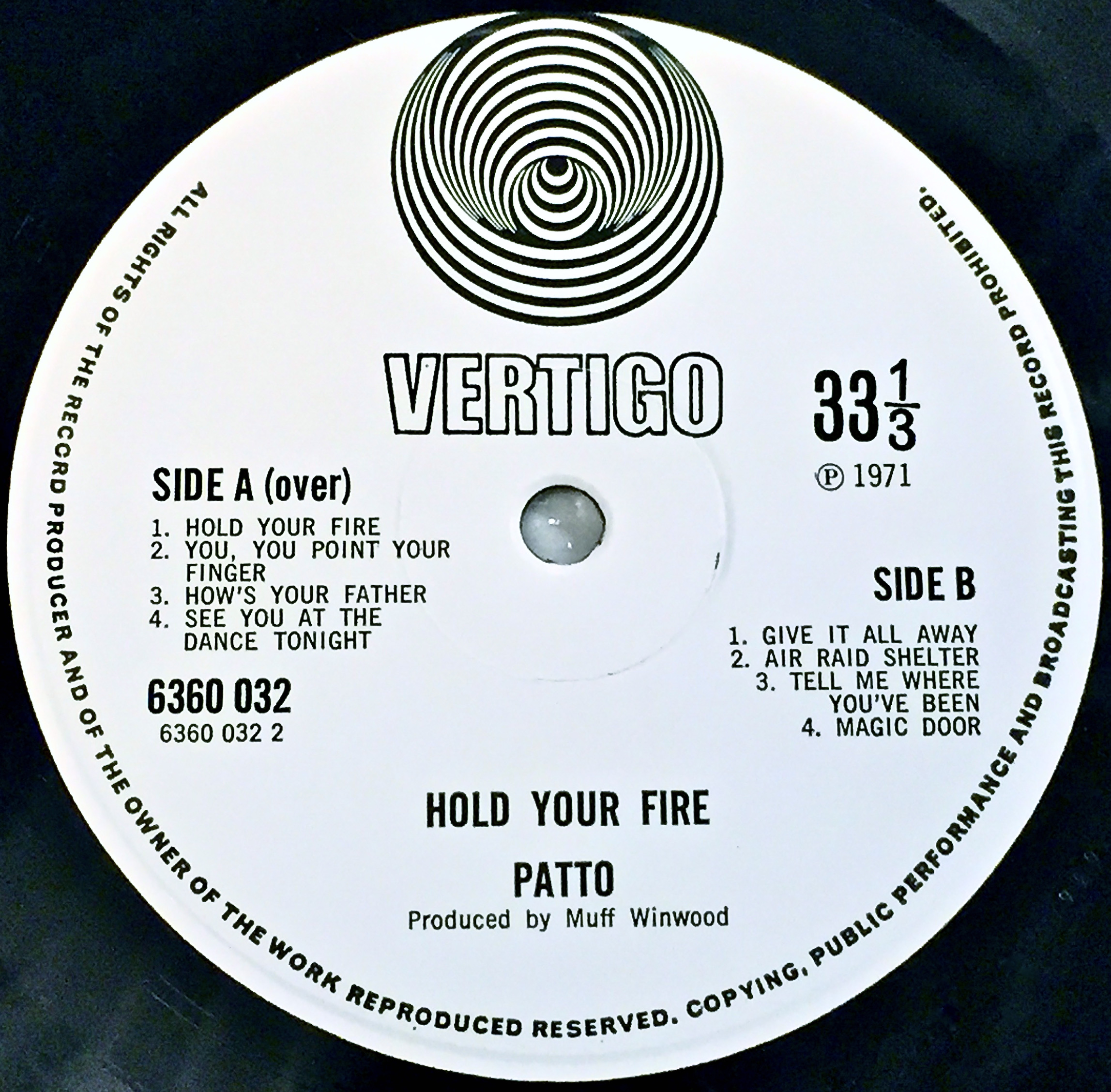Patto – Hold Your Fire – Vinyl (LP, Album, Stereo), 1971