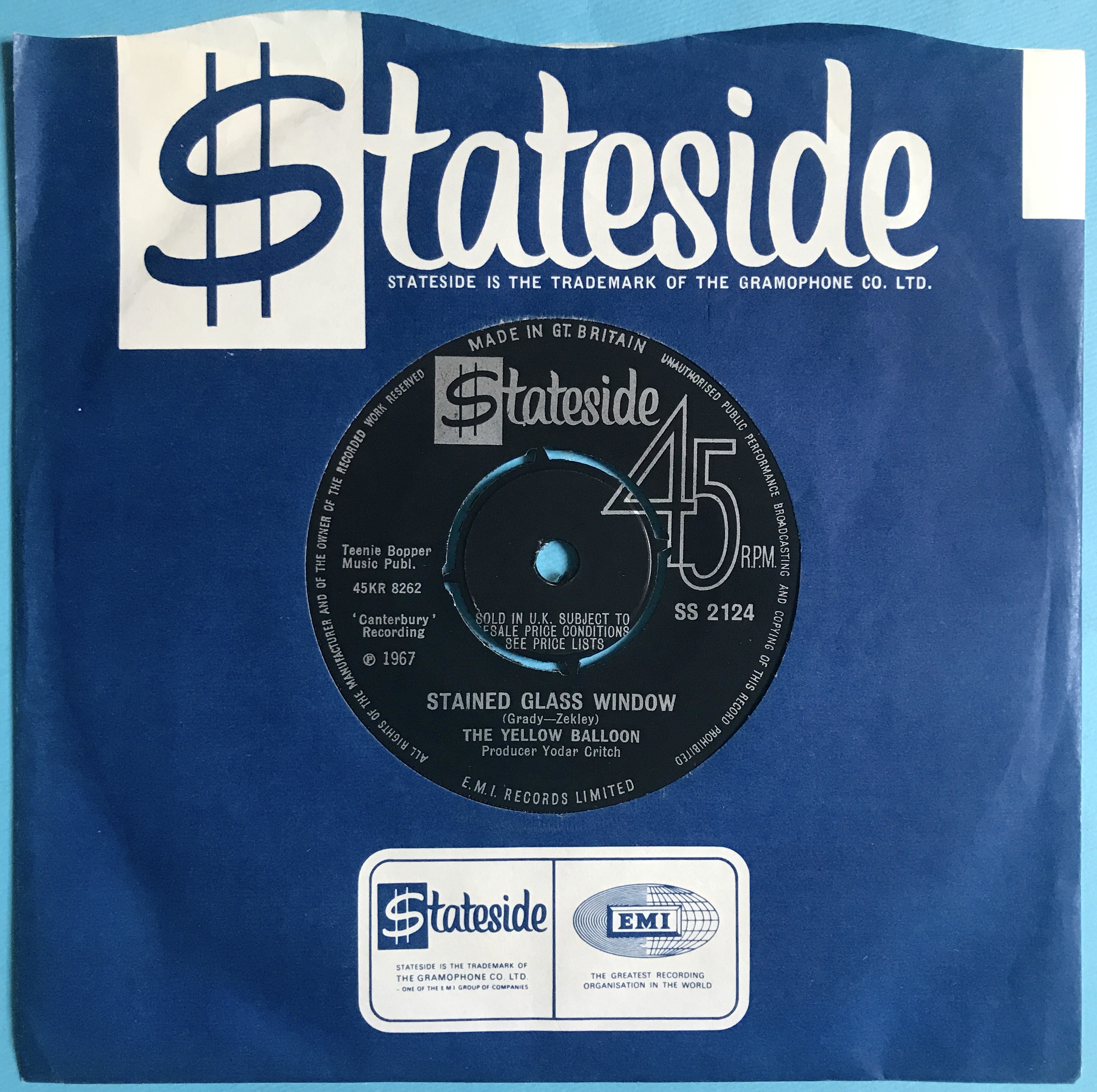 The YELLOW BALLON - Stained glass window UK 45 1967