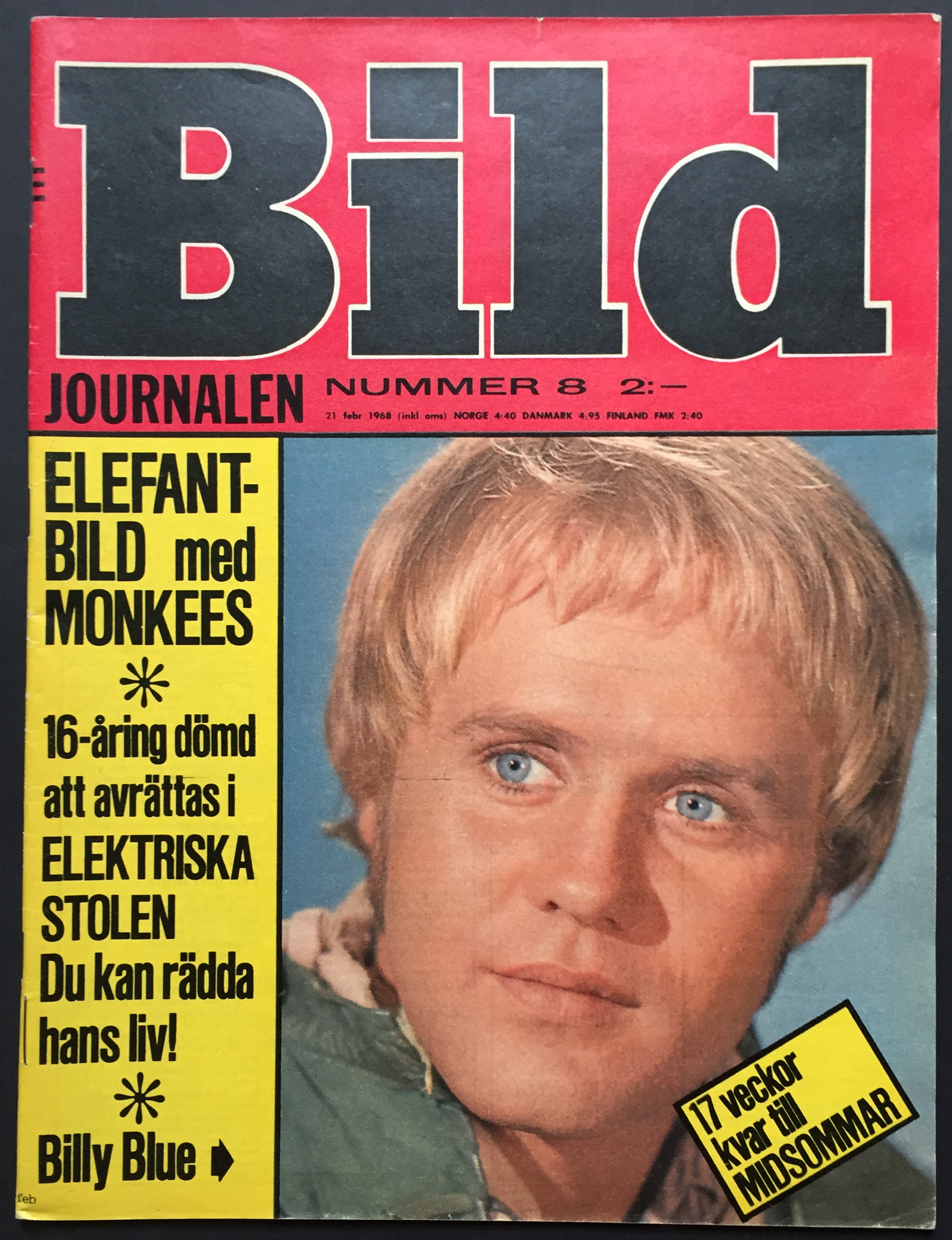 BILDJOURNALEN nr 8 1968 med ELEFANTBILD