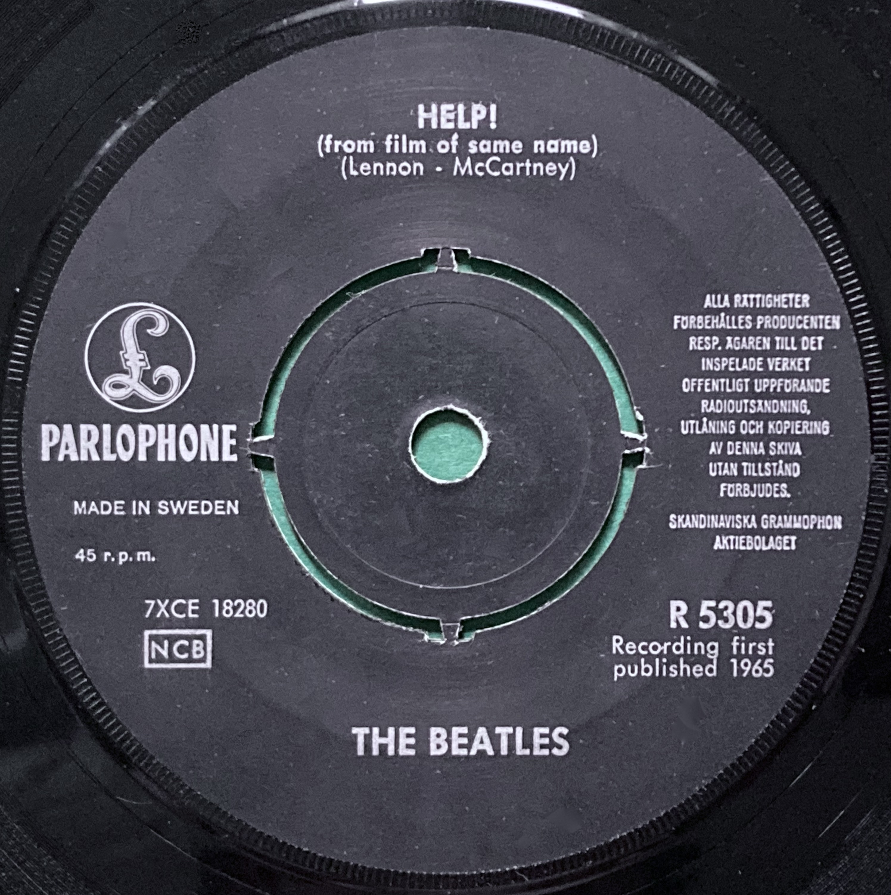 BEATLES - Help! 7" Swe PS 1965 - 3