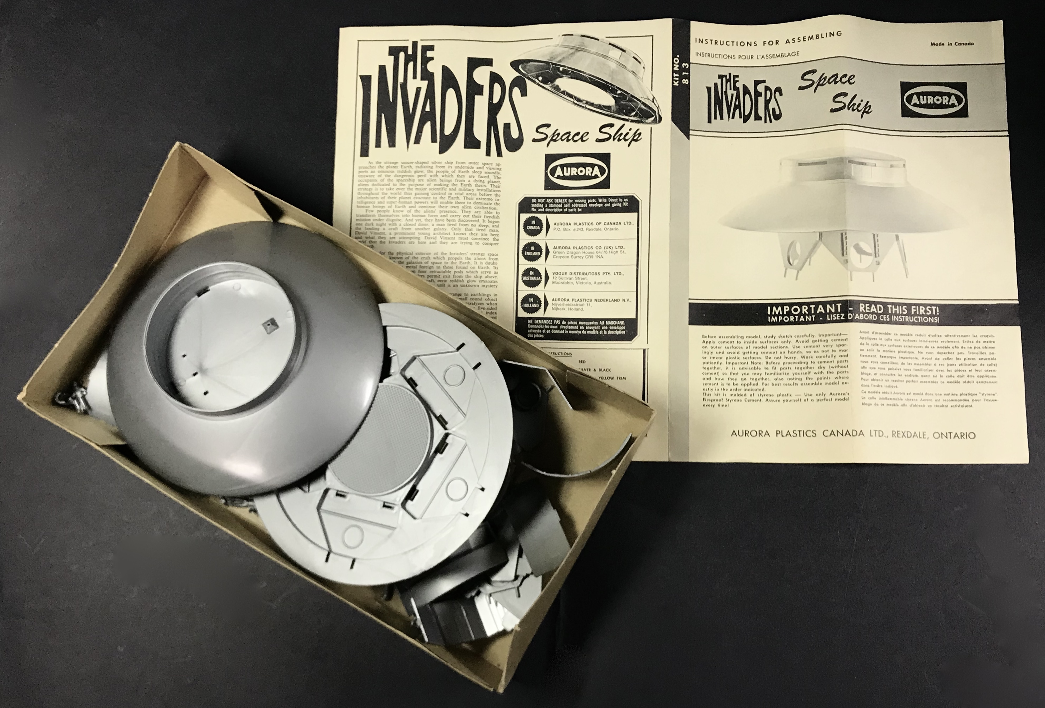 UFO from The INVADERS - AURORA plastic assembly kit 1968 - 5