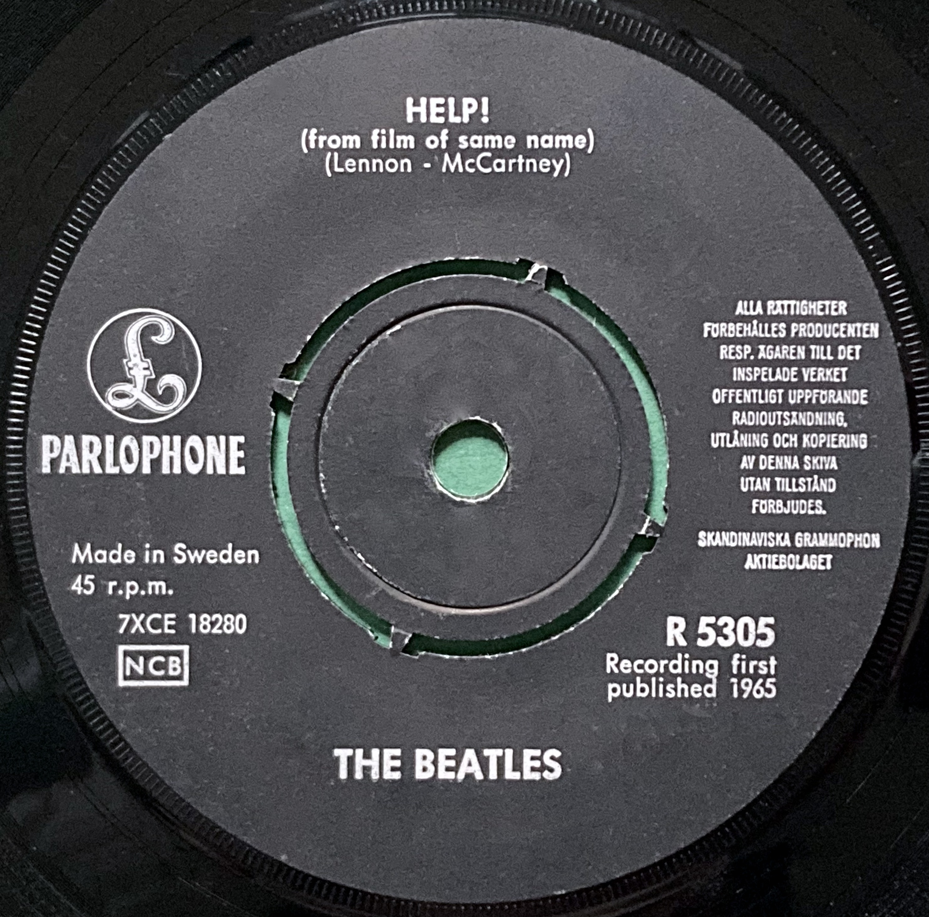 BEATLES - Help! 7" RÖD Swe PS 1965 - 3