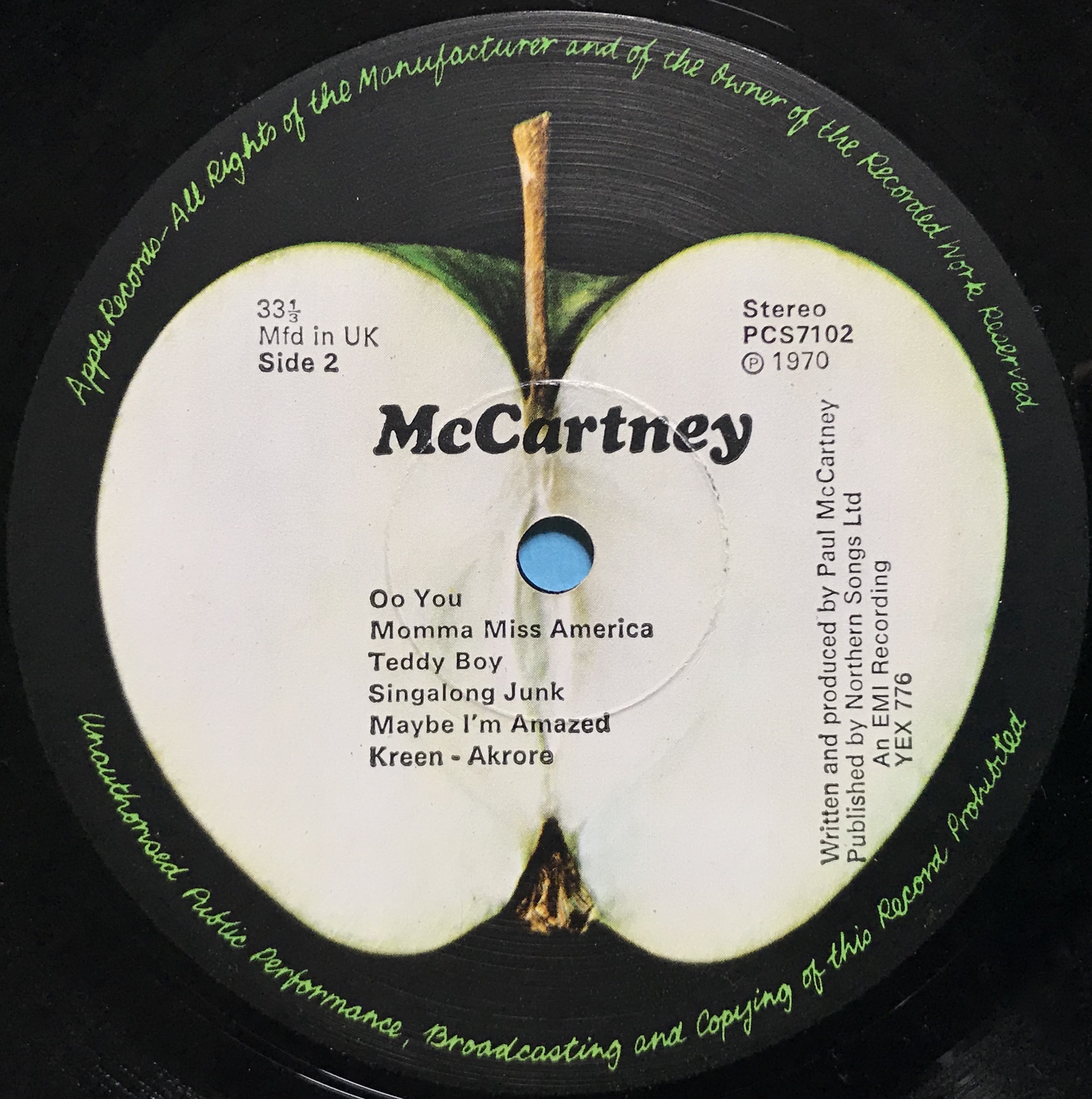 Nostalgipalatset - PAUL McCARTNEY - McCartney UK-orig LP 1970