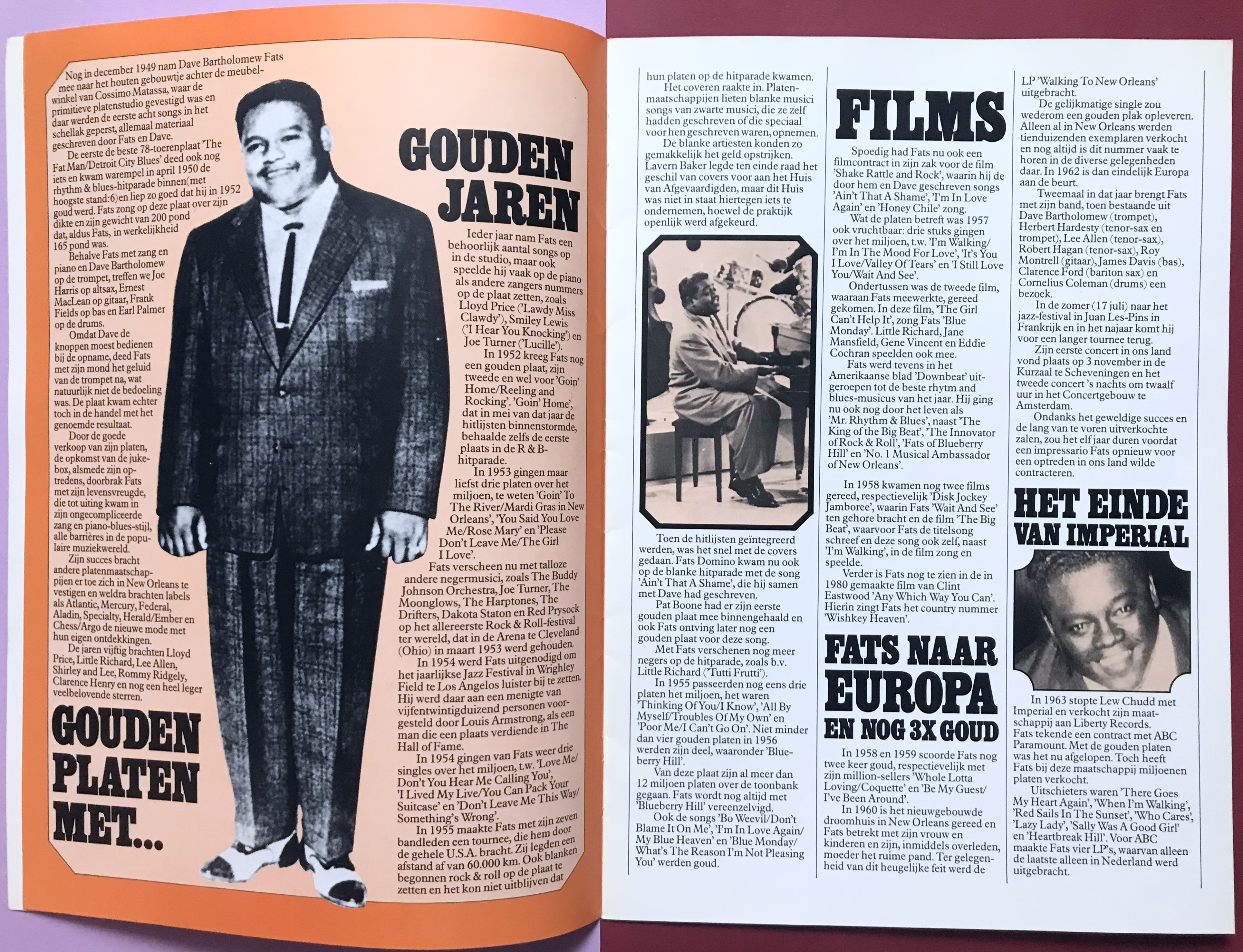 FATS DOMINO - SIGNED Tour program ca 1980 - 4