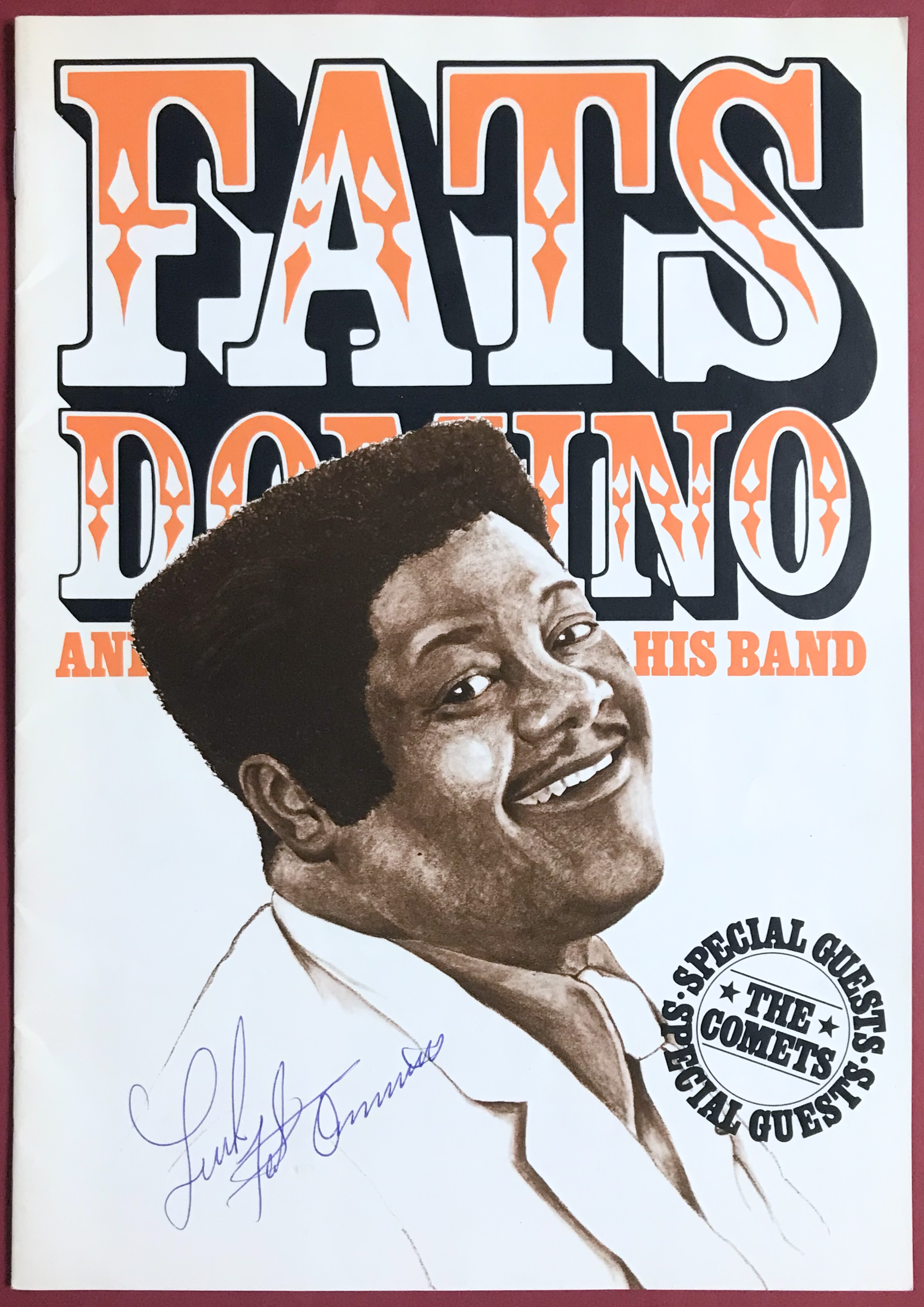 FATS DOMINO - SIGNED Tour program ca 1980