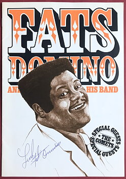 FATS DOMINO - SIGNERAT turnéprogram ca 1980