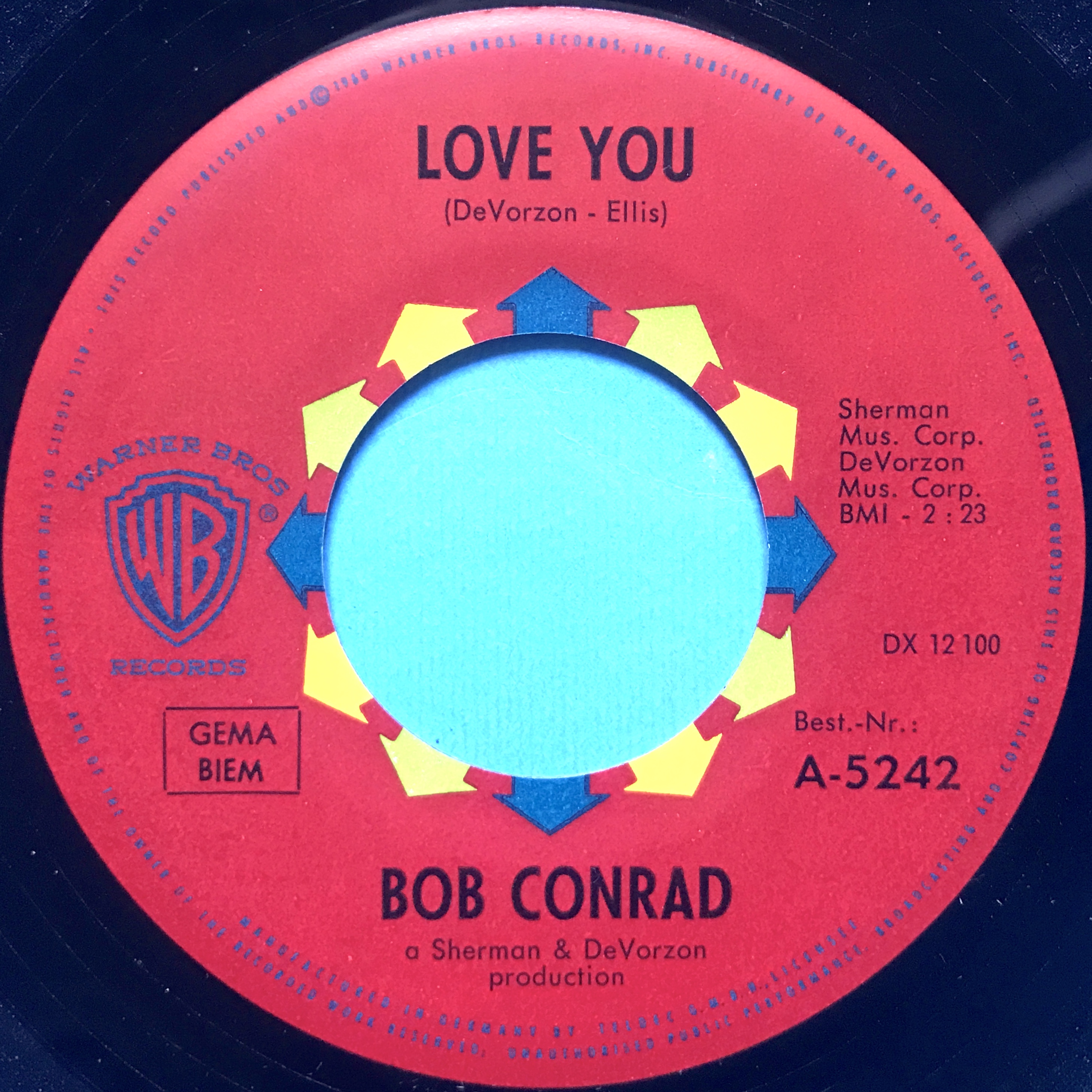 BOB CONRAD - Bye bye baby Tysk 45 1961