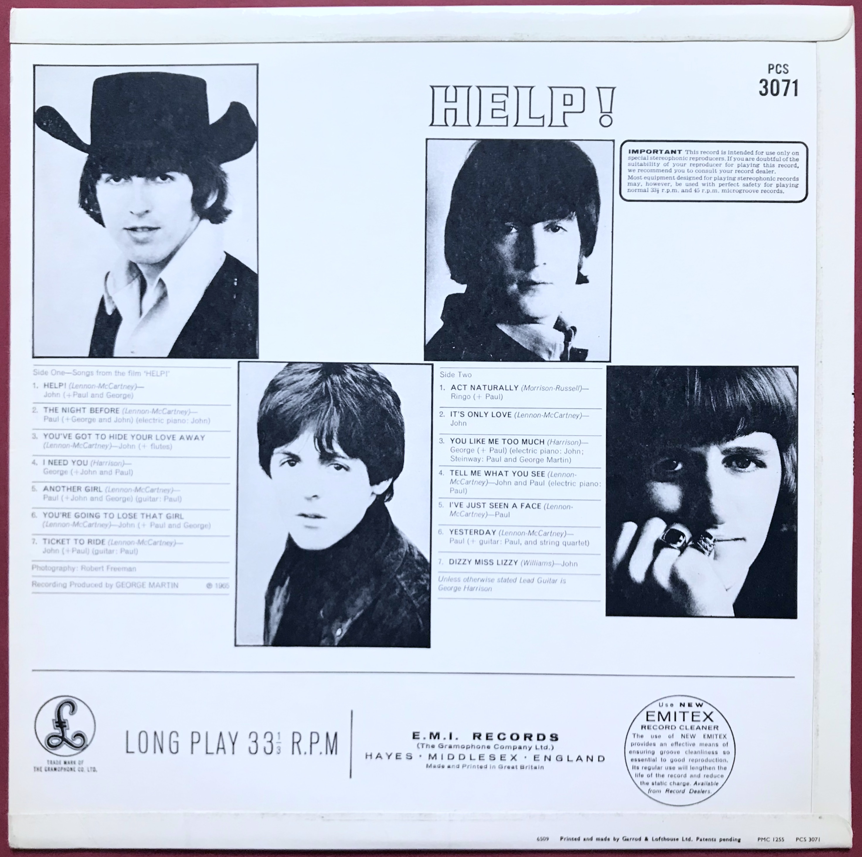 BEATLES - Help! UK Stereo LP 1965 - 2