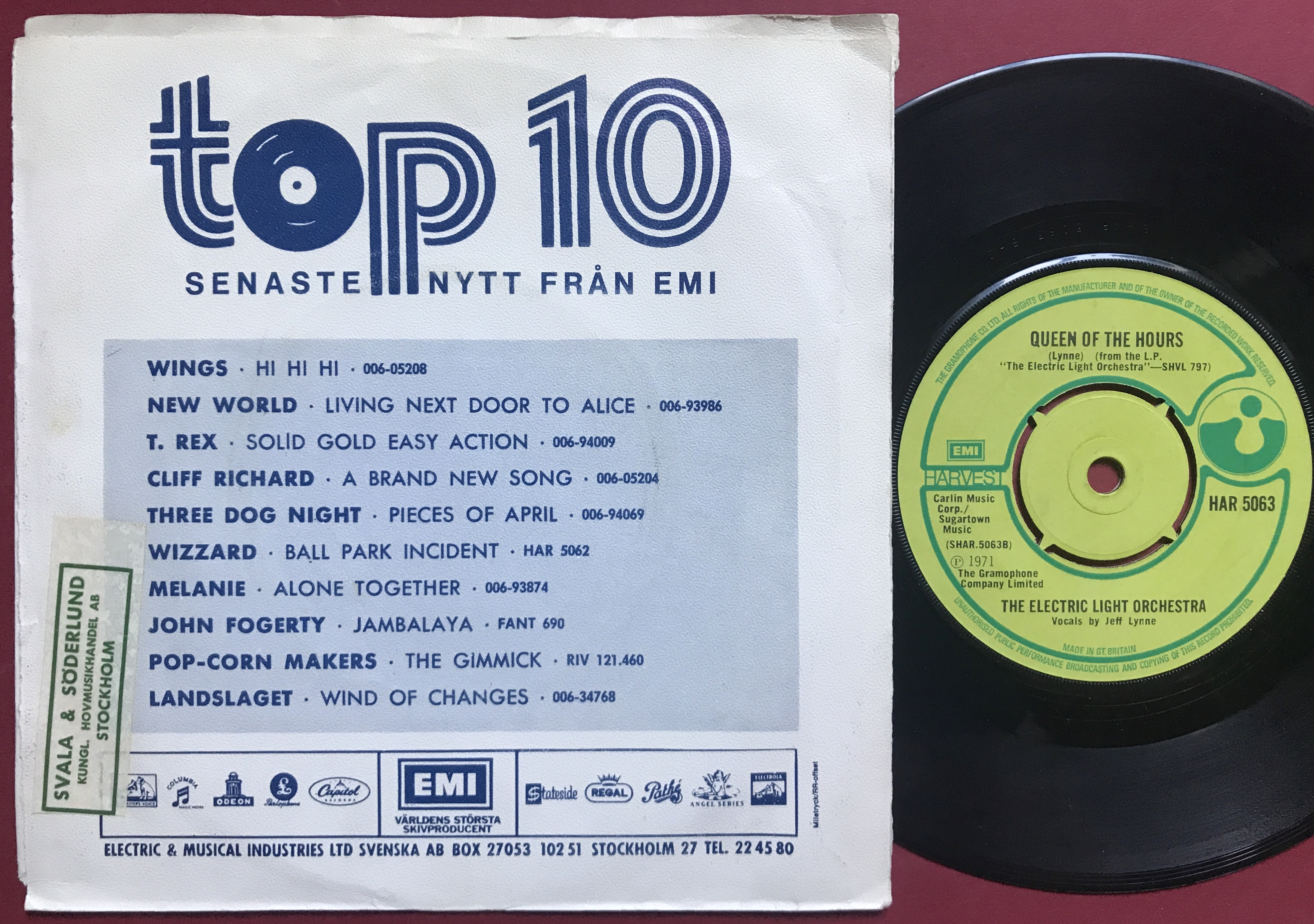 ELECTRIC LIGHT ORCHESTRA / ELO - Roll over Beethoven Swe PS 1972 - 2
