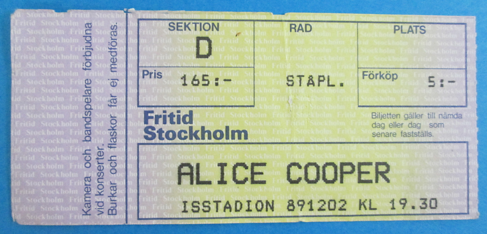 ALICE COOPER - Stockholm 1989
