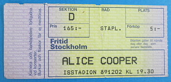 ALICE COOPER - Stockholm 1989