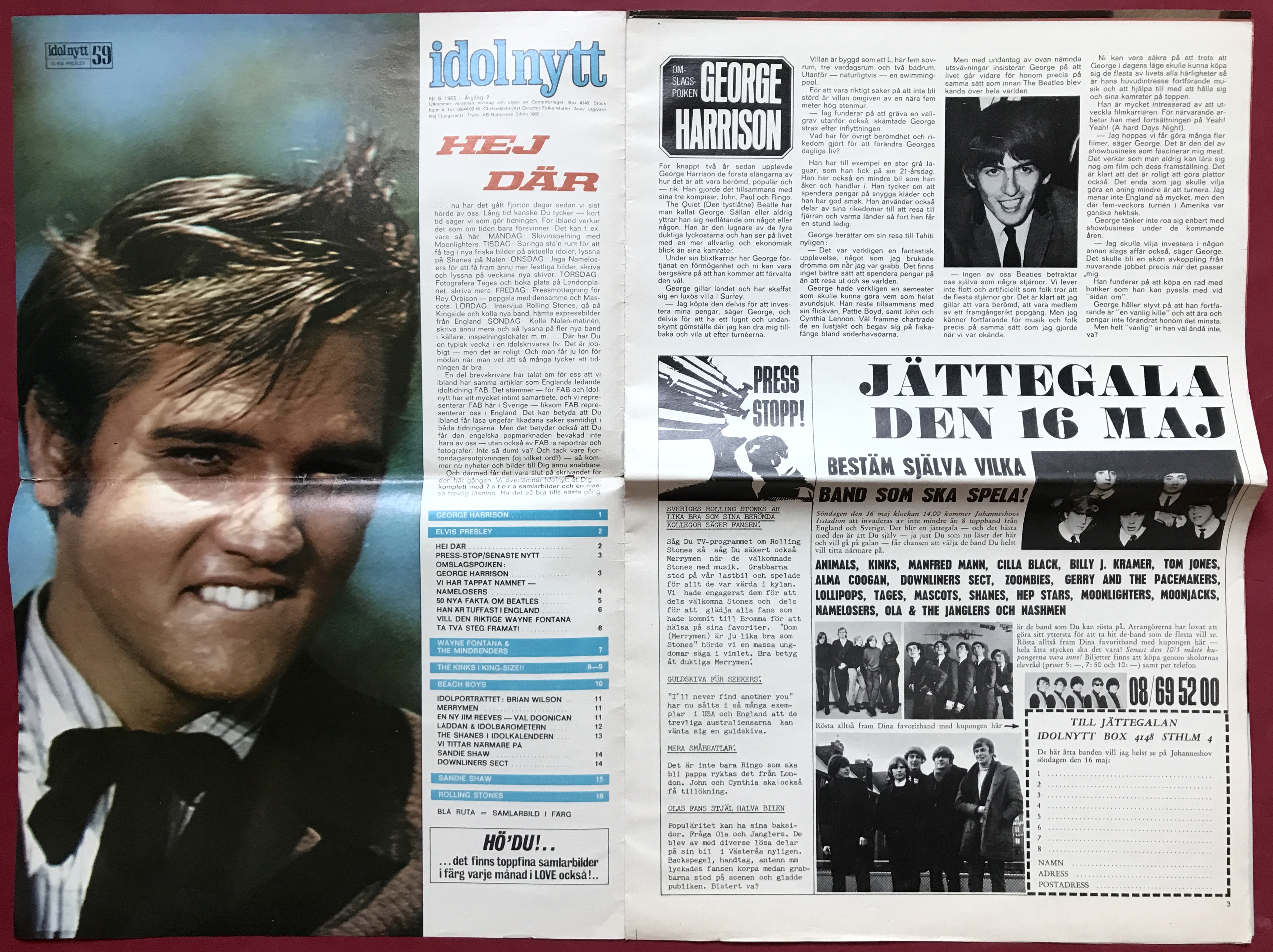 IDOLNYTT - Nr 6 1965 BEATLES (George) omslag - 3