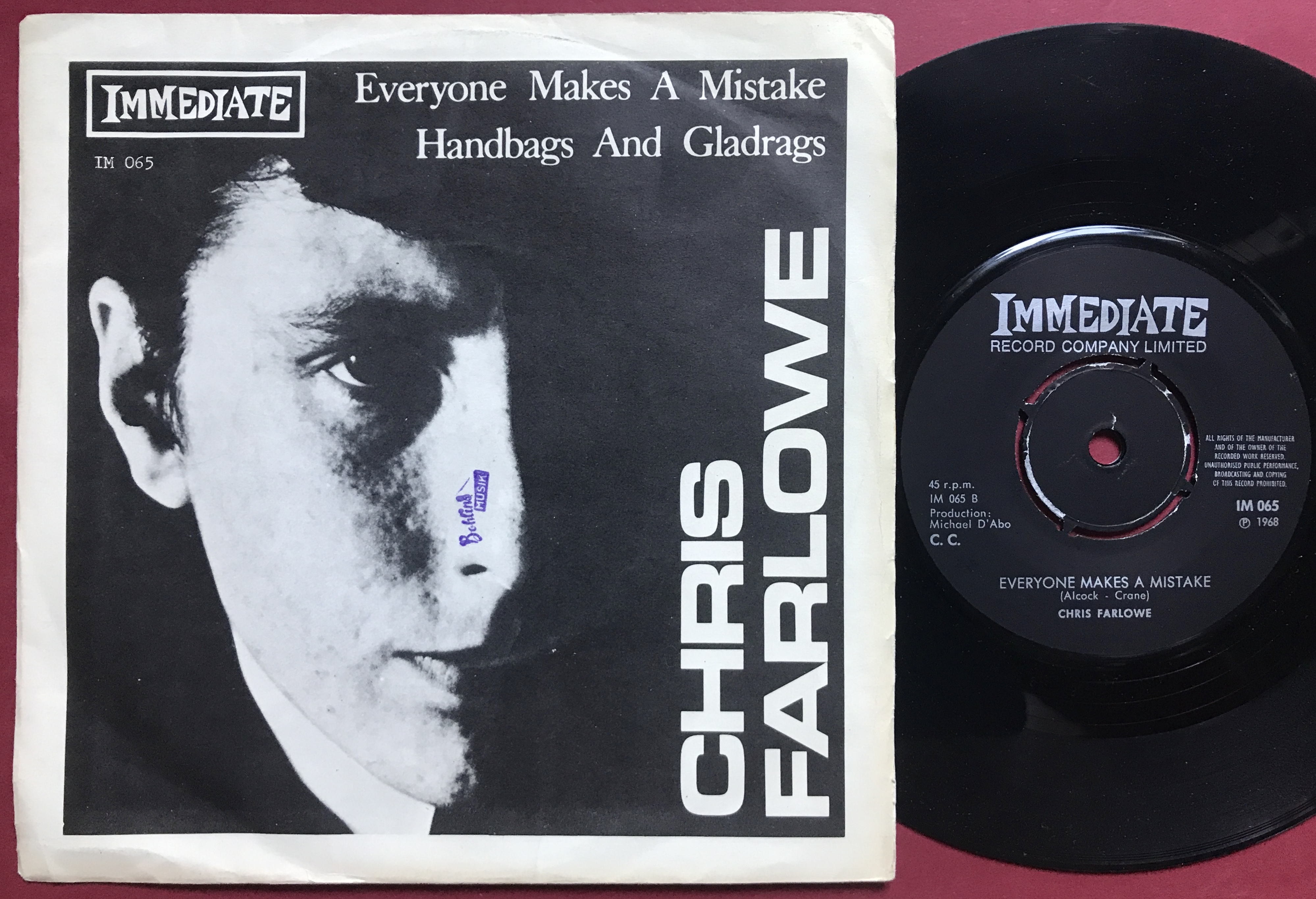 CHRIS FARLOWE - Everyone makes a mistake Swe PS 1968