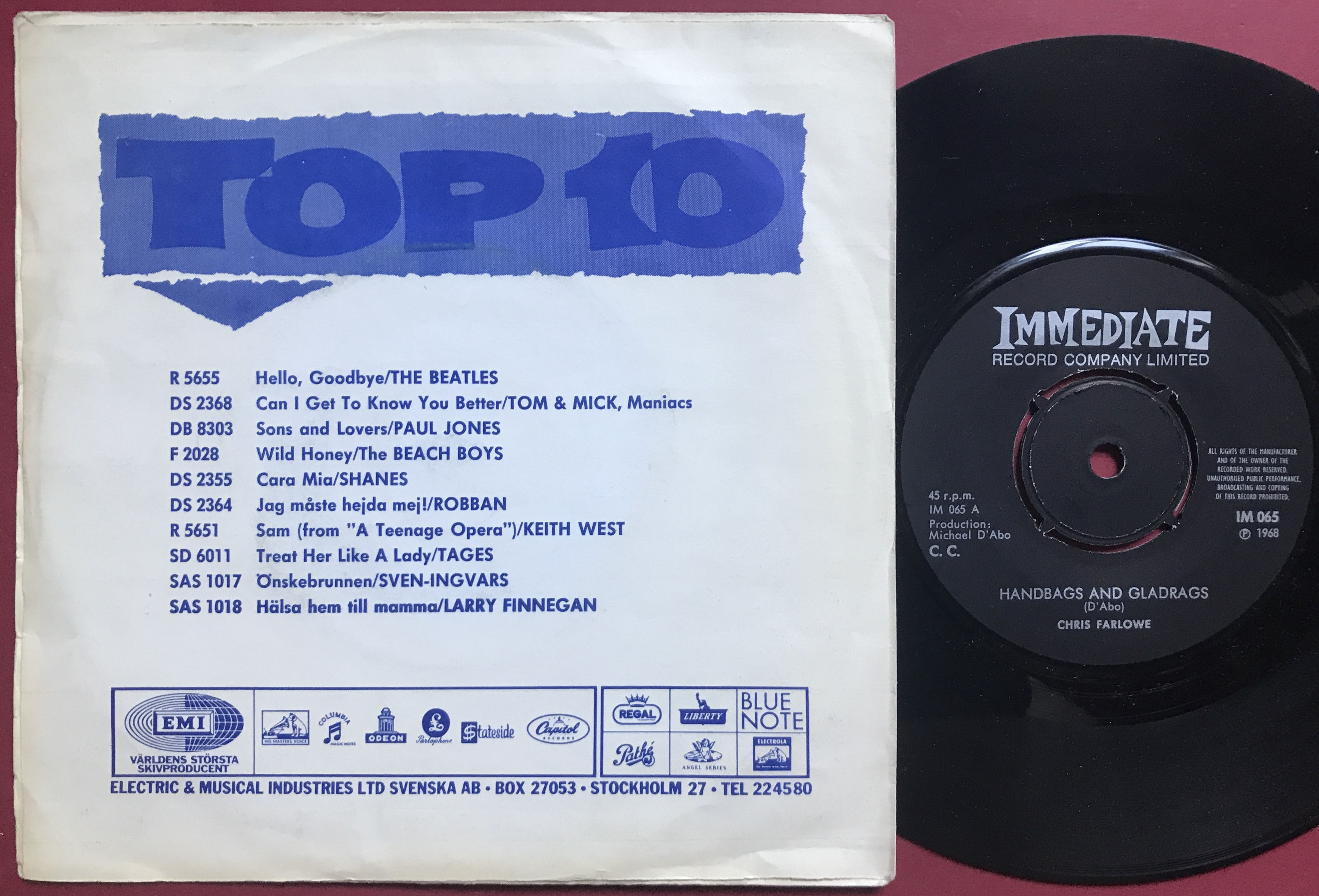 CHRIS FARLOWE - Everyone makes a mistake Swe PS 1968 - 2