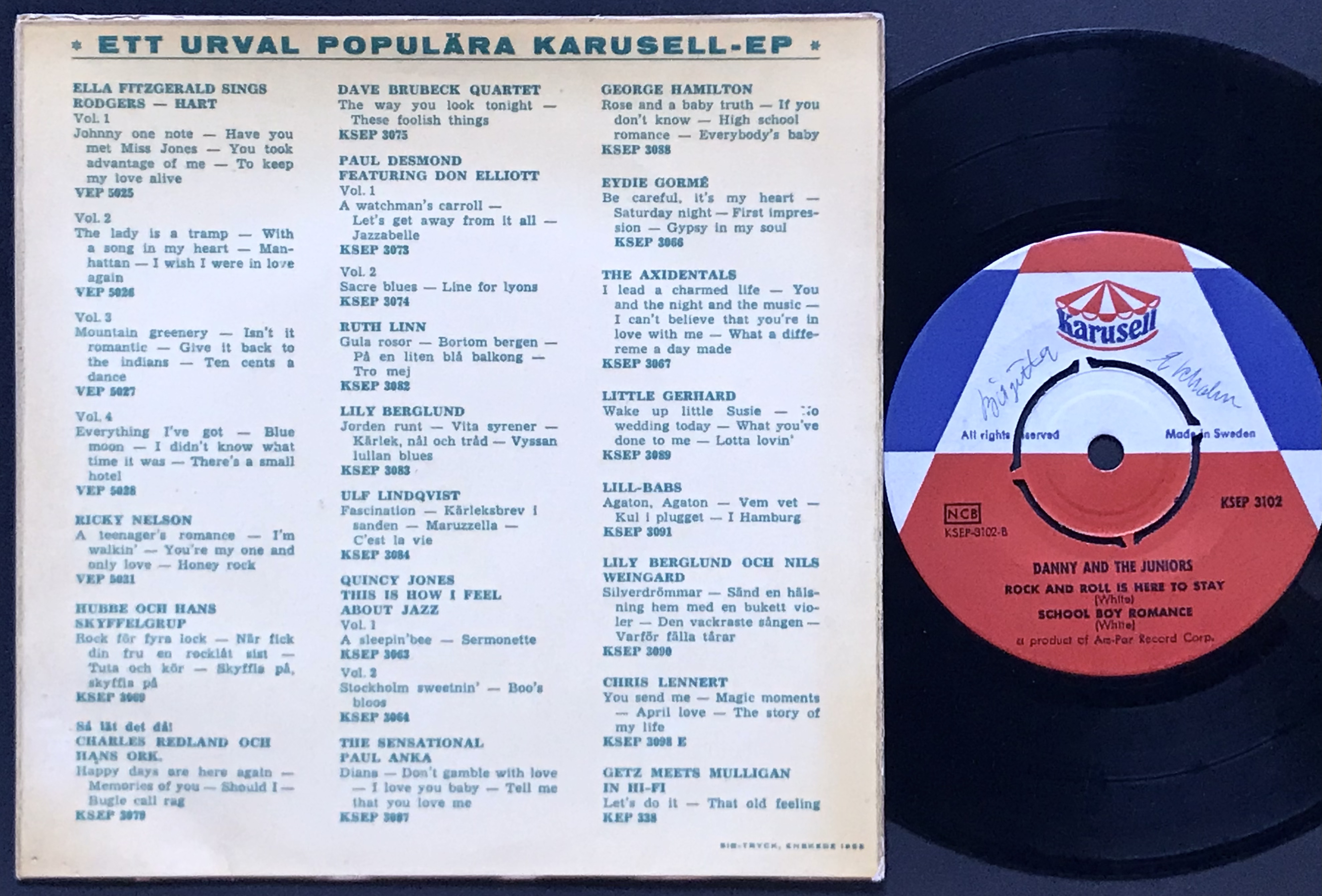DANNY & THE JUNIORS - At the hop +3 Swe EP 1958 - 2