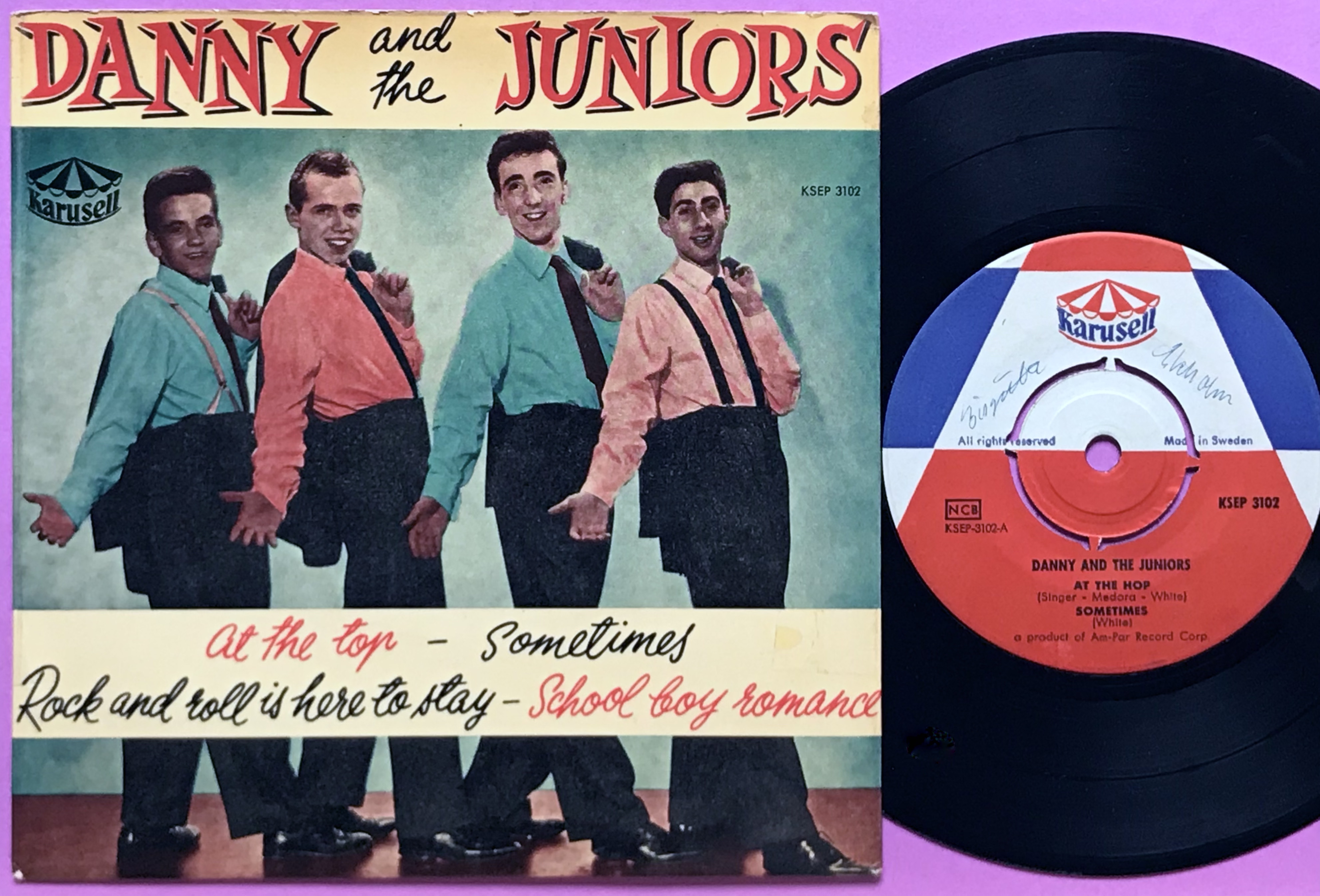 DANNY & THE JUNIORS - At the hop +3 Swe EP 1958