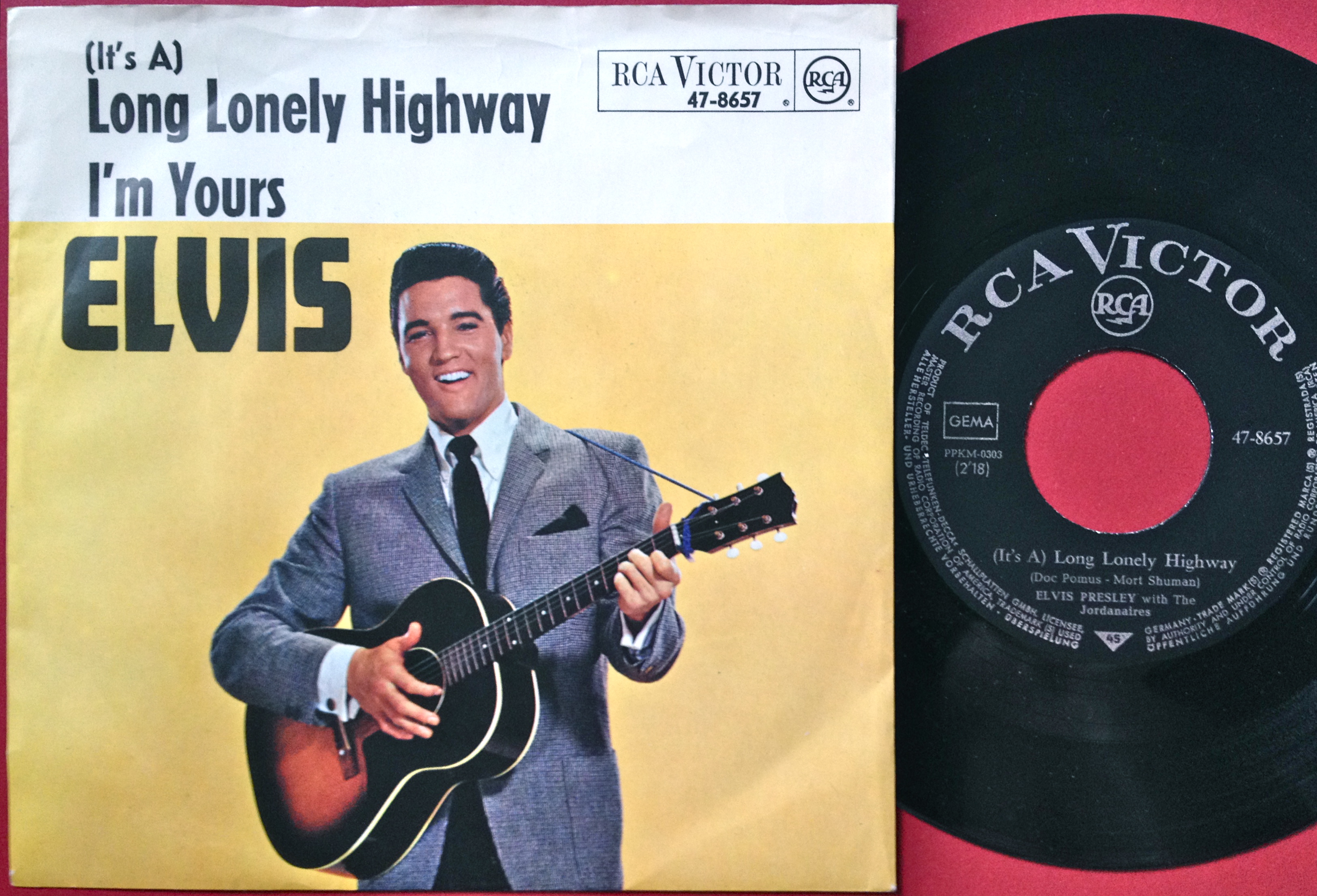 ELVIS PRESLEY - Long lonely highway 7" Ger PS 1965