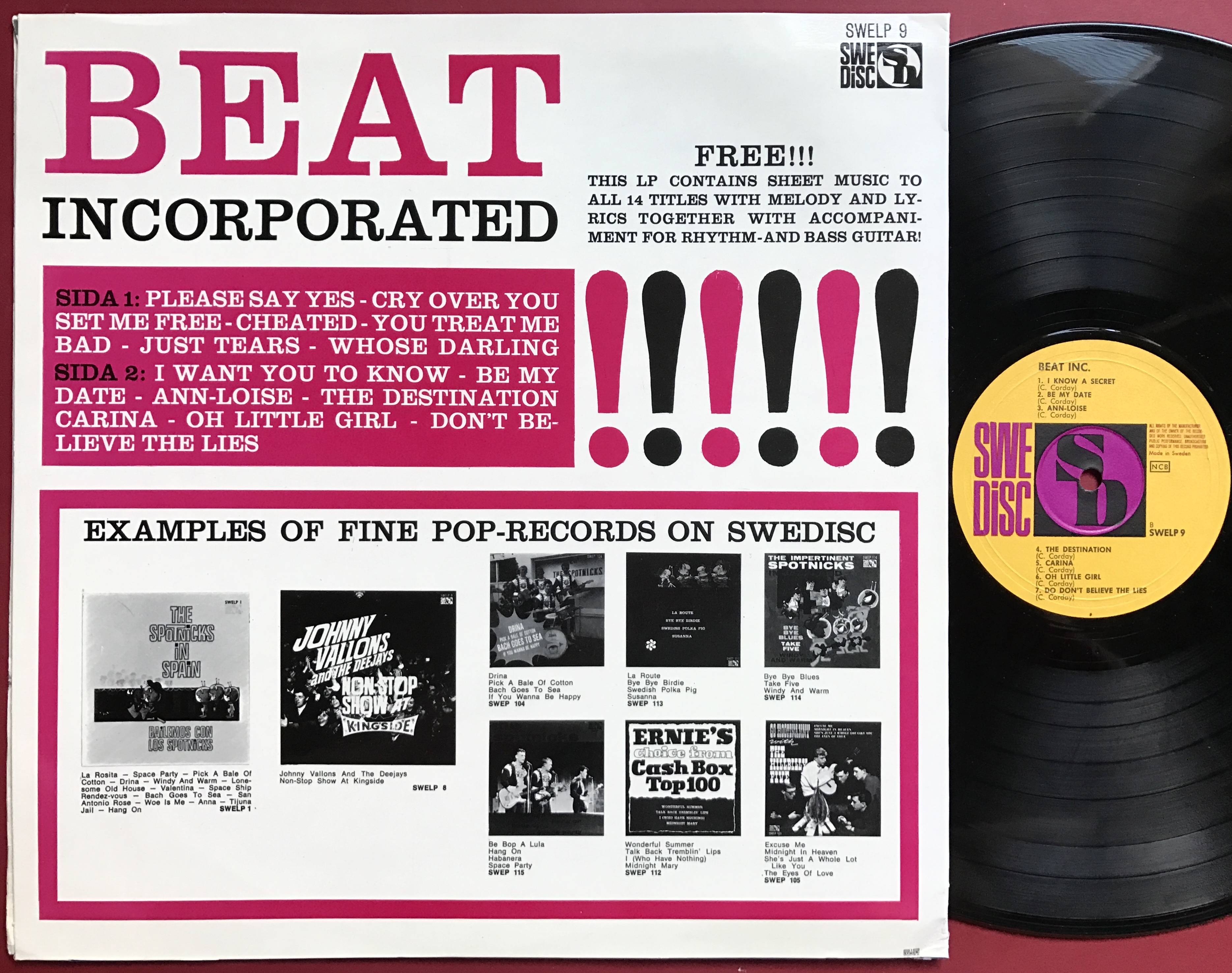 BEAT INCORPORATED - "same" Swe-orig LP 1964 - 2