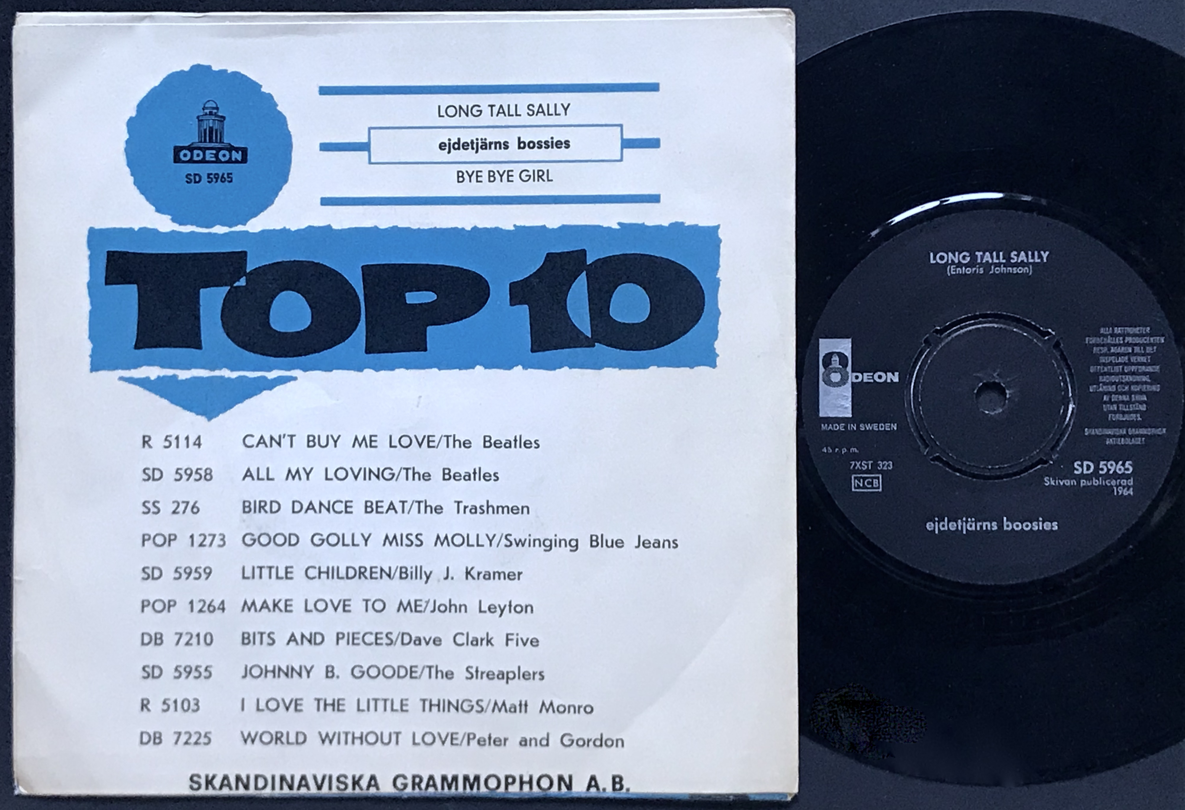 EJDETJÄRNS BOOSIES - Bye bye girl / Long tall Sally Swe PS 1964 - 2