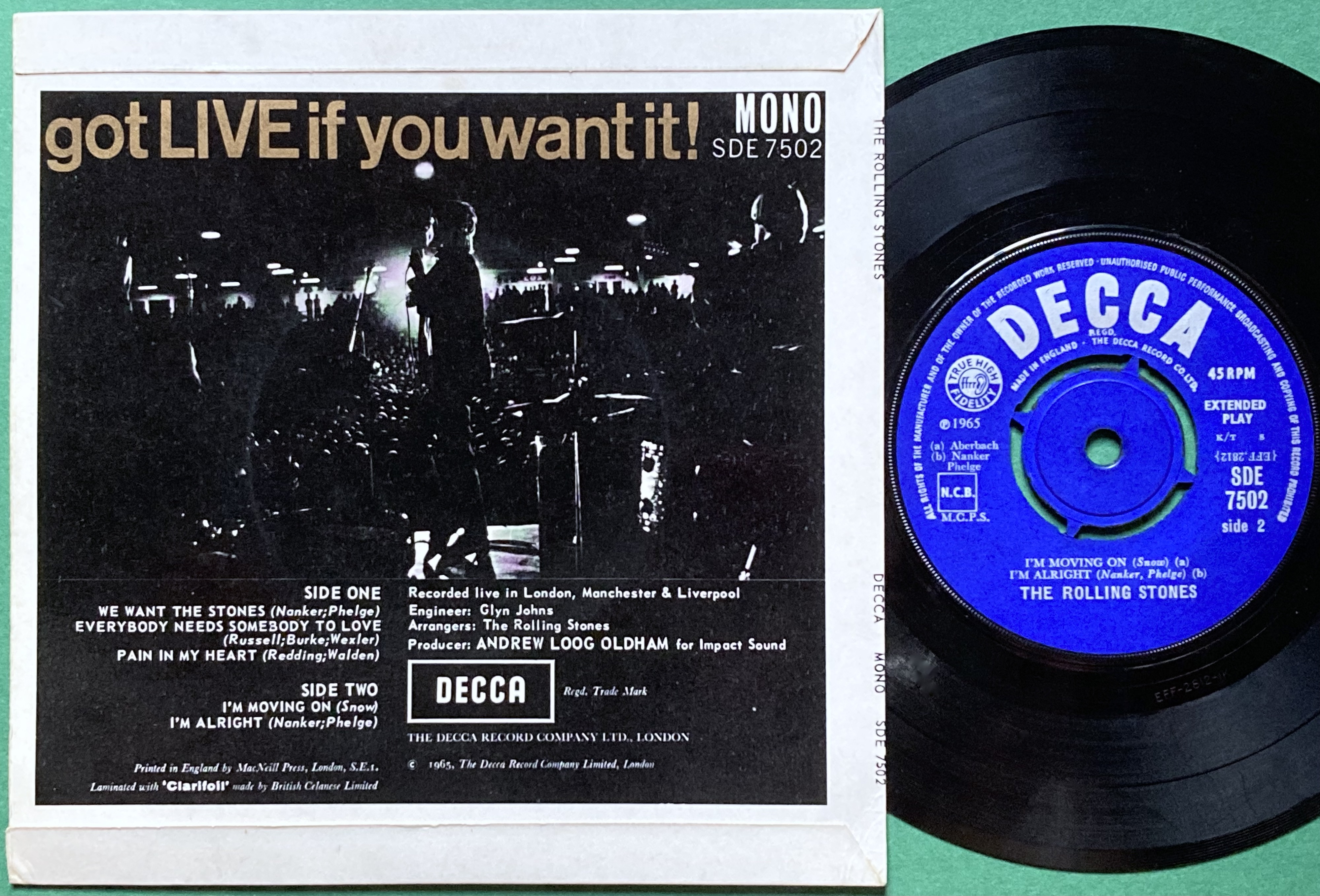 ROLLING STONES - Got LIVE if you want it! UK-EXPORT EP 1965 - 2