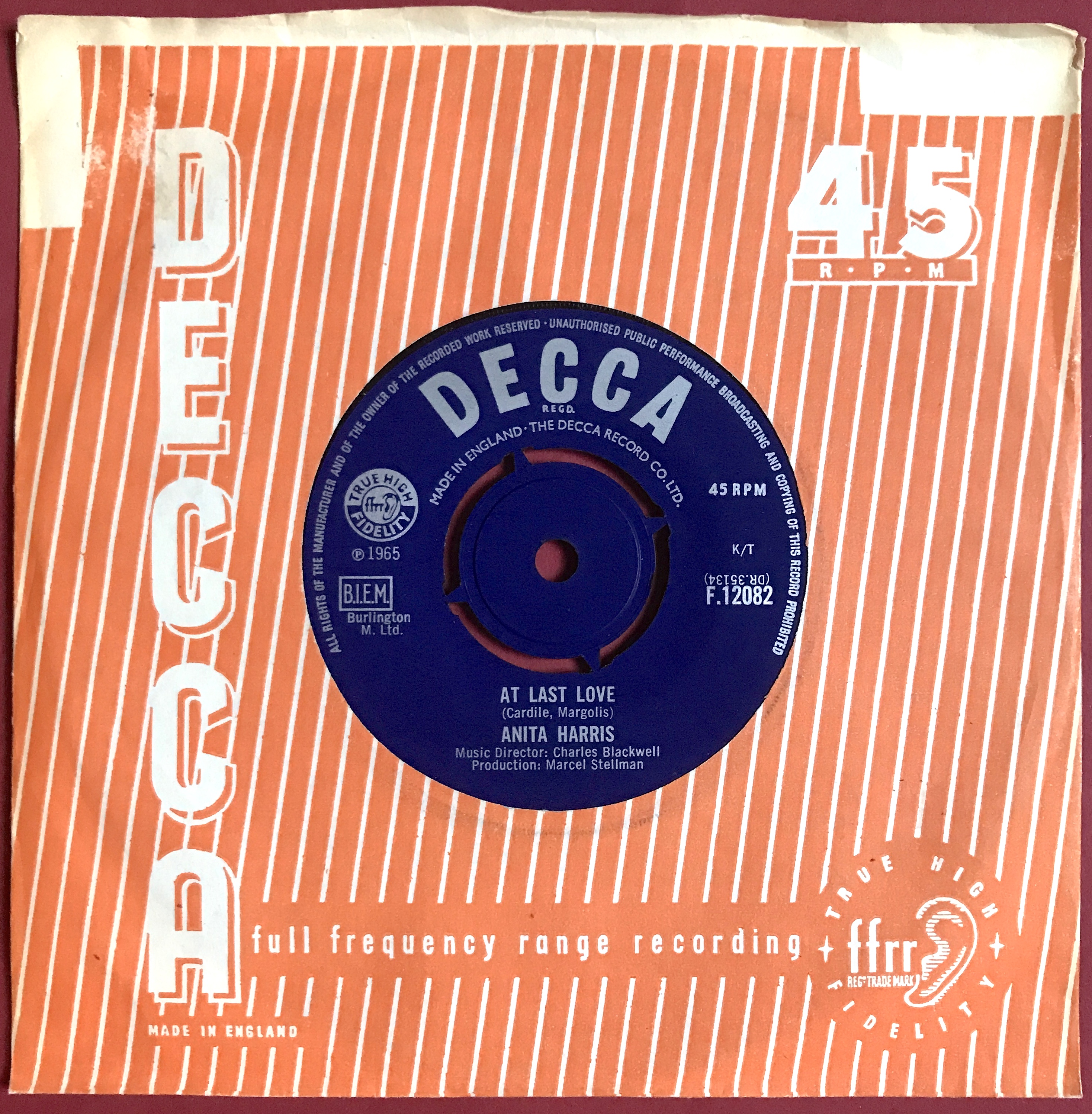 ANITA HARRIS - Willingly / At Last Love UK 45 1965 M-! - 2